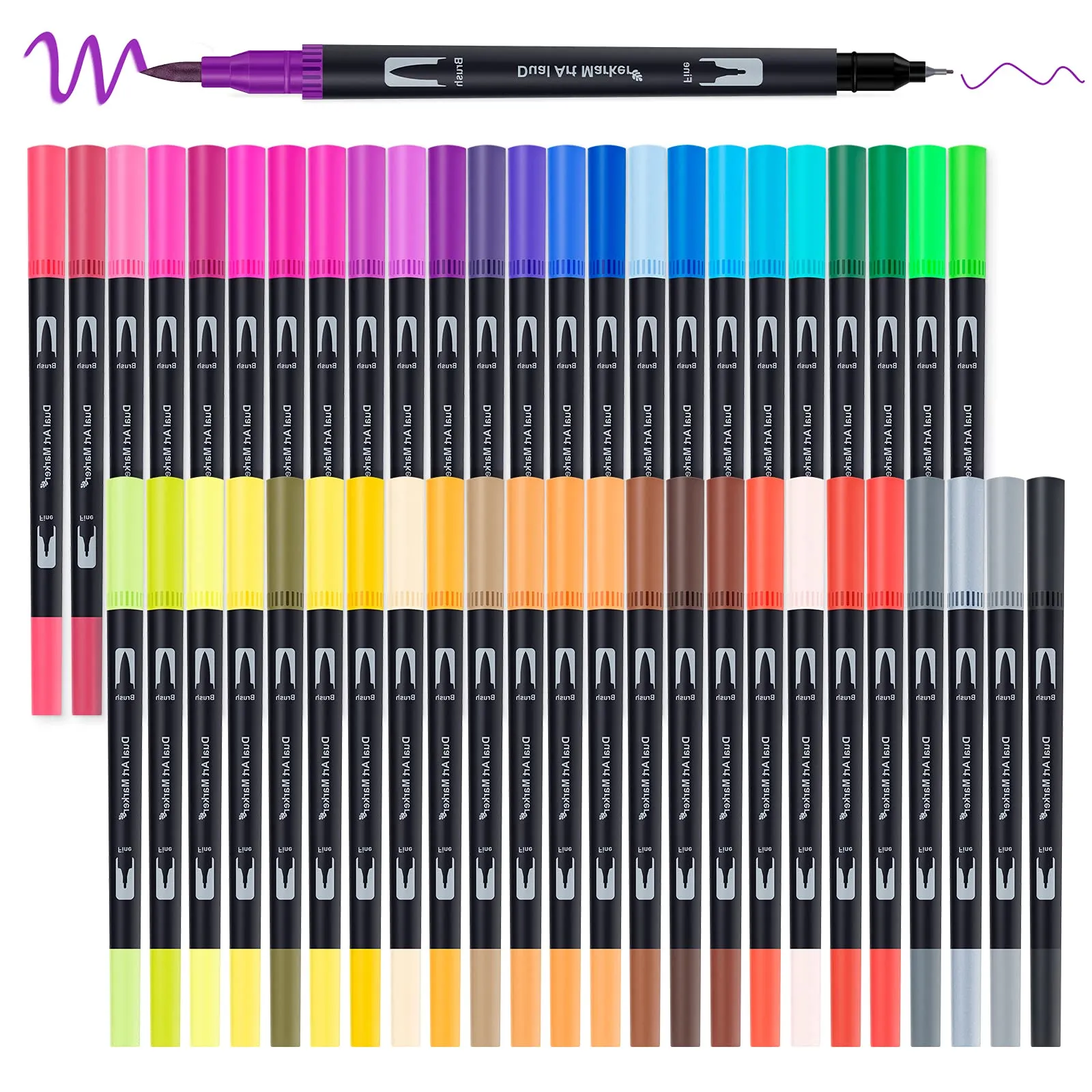 Pack 48 Rotuladores Lettering Doble Punta