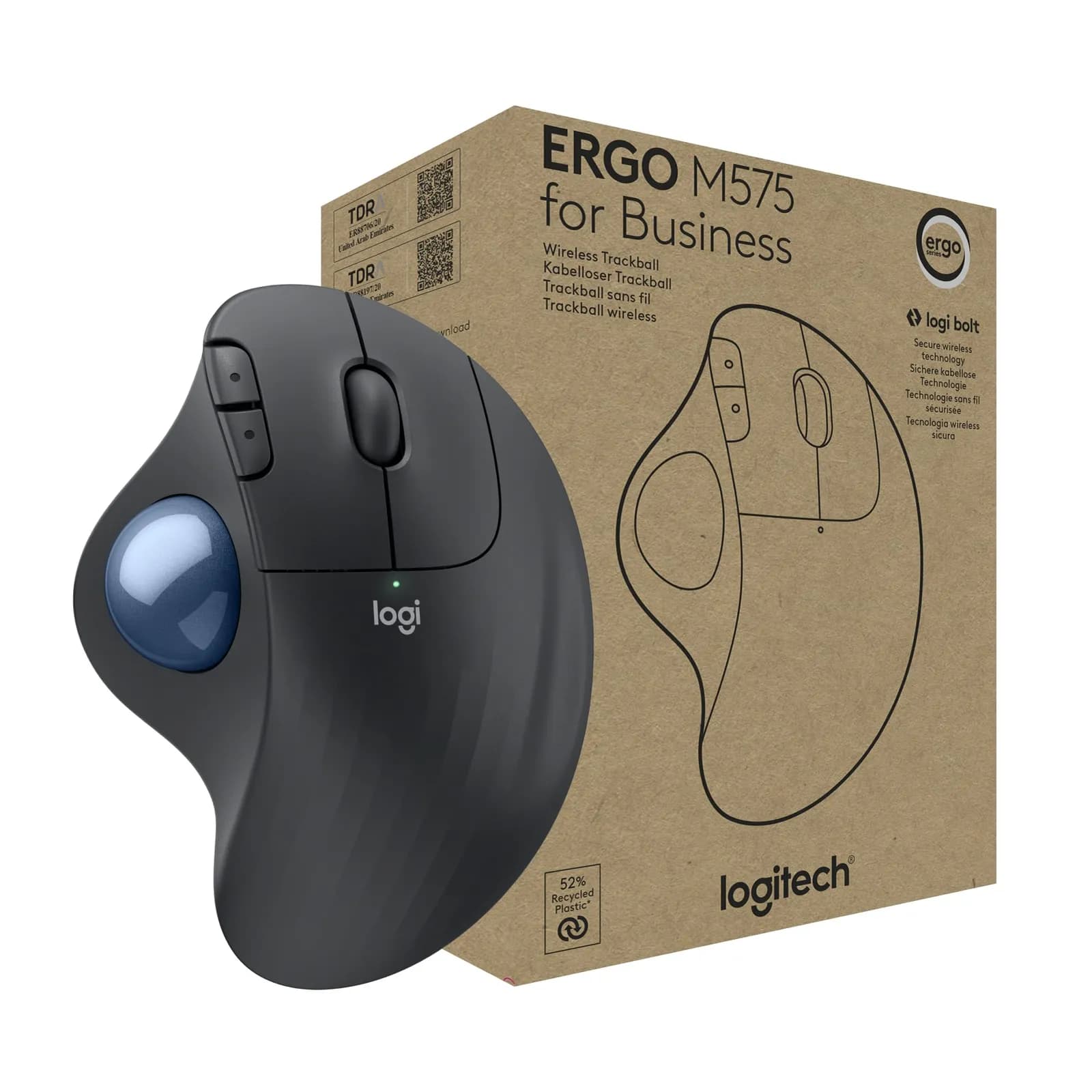 Logitech ERGO M575: Ratón Inalámbrico Ergonómico Bluetooth y Logi Bolt