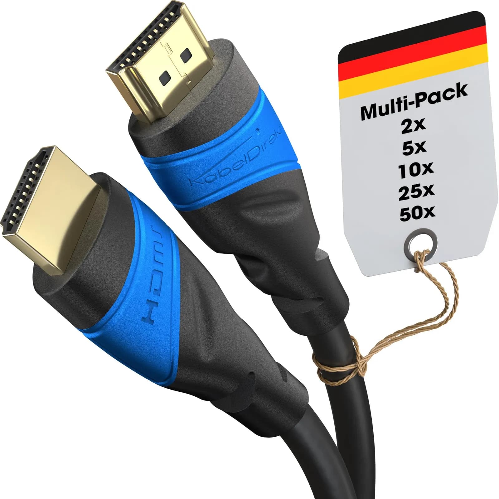 Cable HDMI 8K/4K KabelDirekt 0.25m y otras longitudes (0.15m-22.5m) para TV, PC, PS5, Xbox