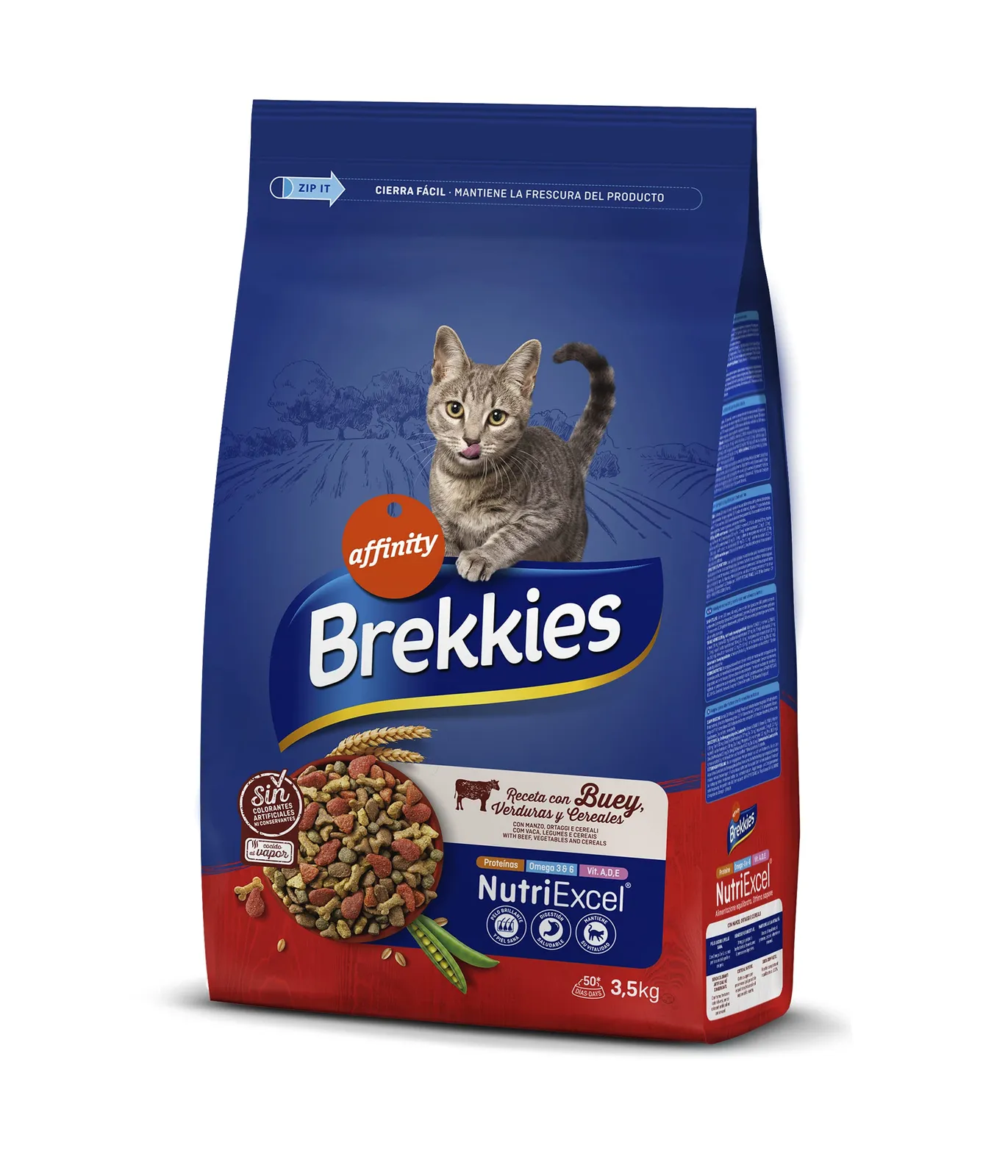 Pack 2x Pienso Gatos Brekkies Buey 3,5kg