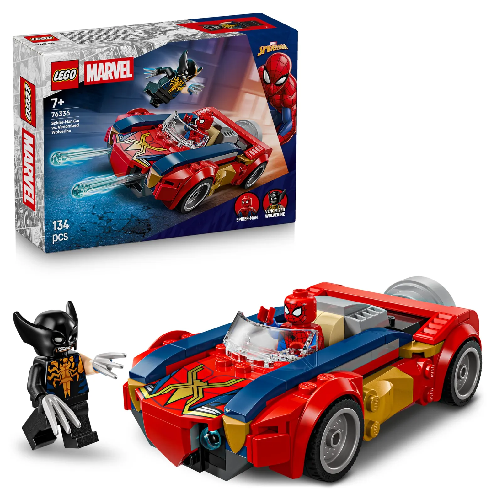 Lego Marvel Spider-Man Car vs. Wolverine Venomized Set