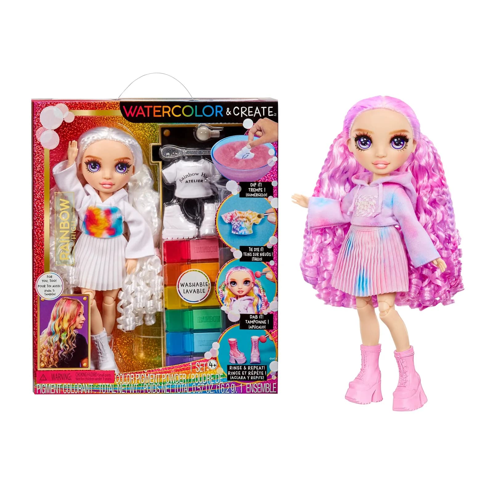Muñeca Rainbow High Watercolour & Create con Kit de Acuarelas