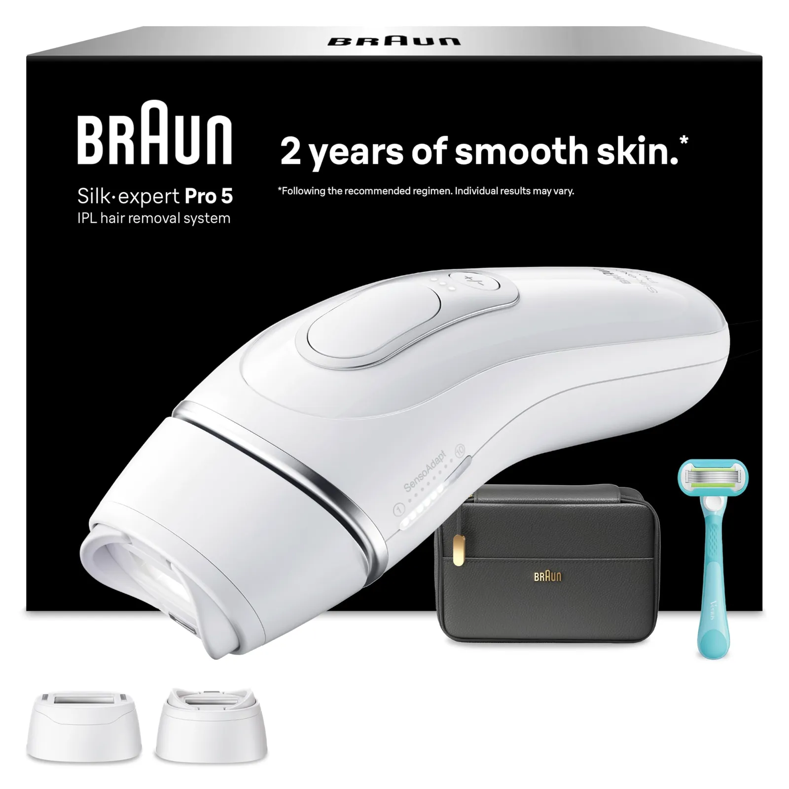 Braun Silk·expert Pro 5 Depiladora IPL: Tratamiento Cara y Cuerpo