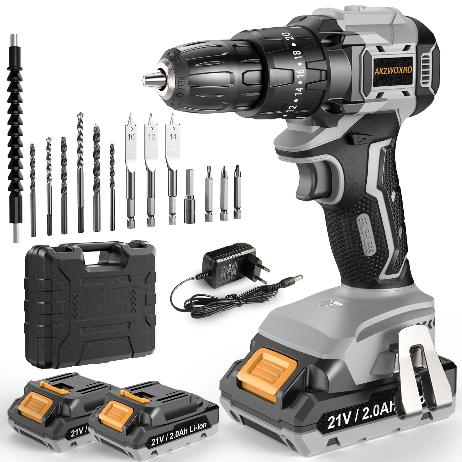 Taladro Percutor Inalámbrico 21V con 2 Baterías y Accesorios