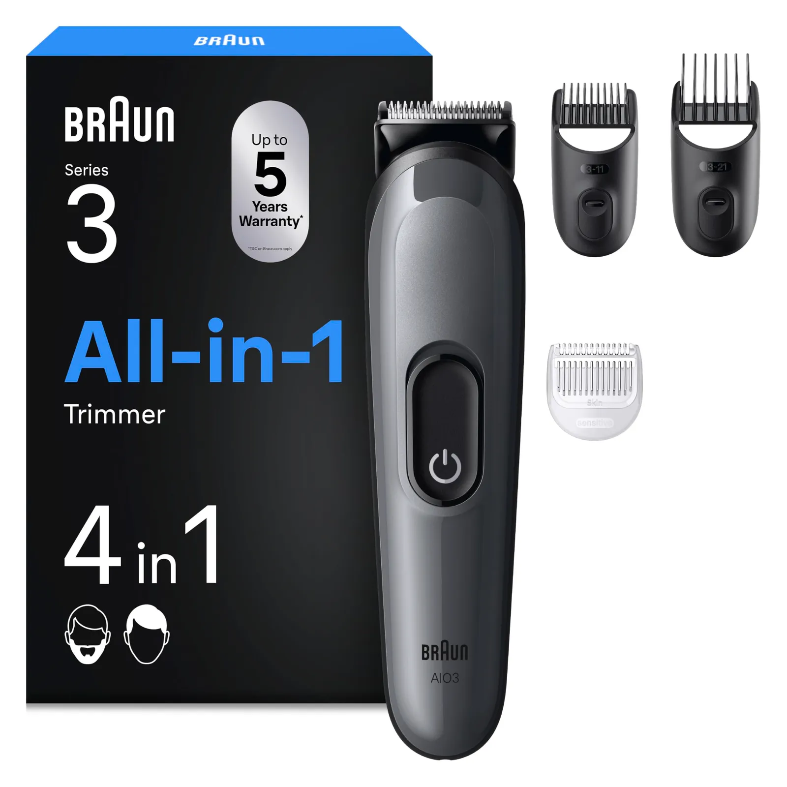 Braun Series 3 AIO3500 Kit de Styling Multifunción 4 en 1