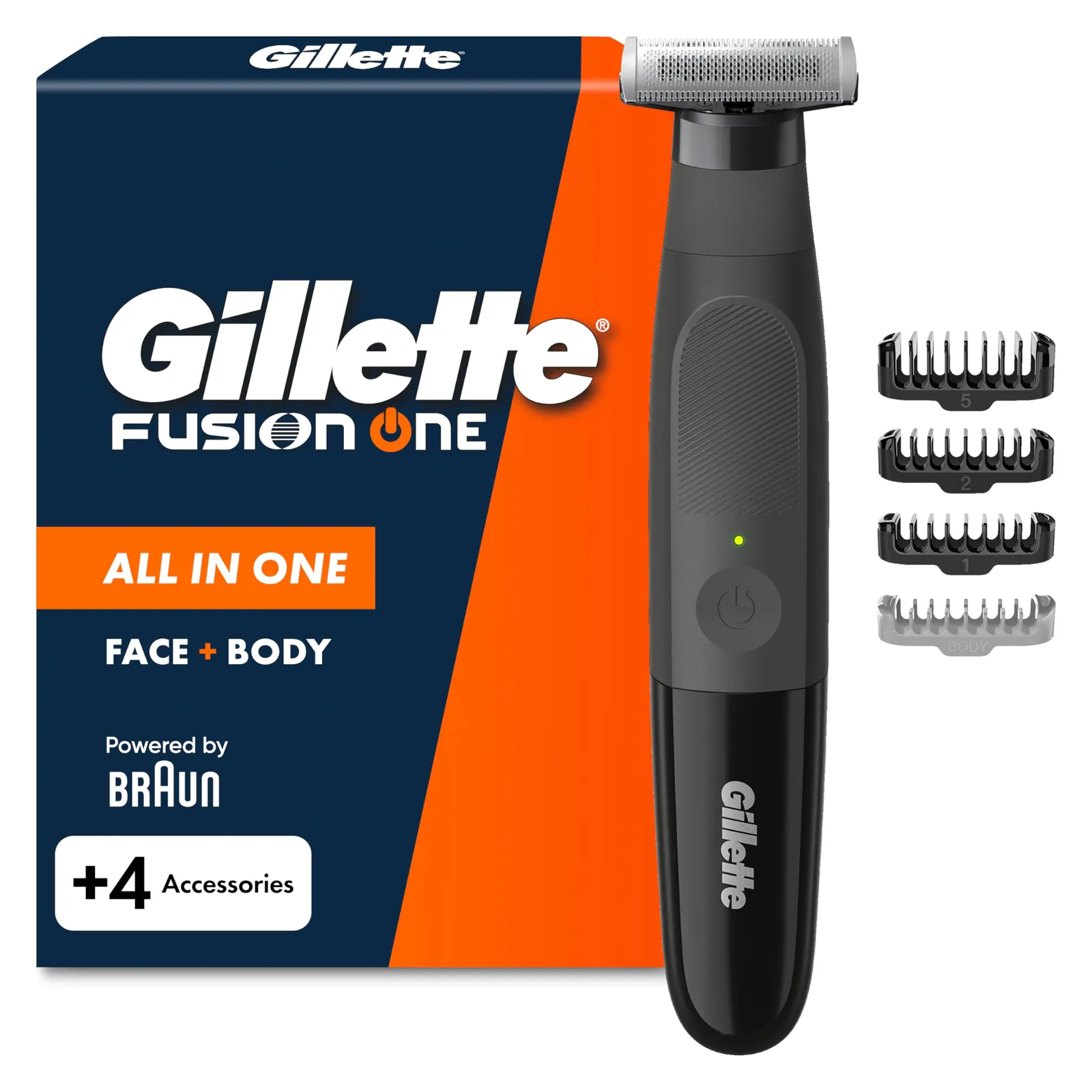 Gillette Fusion One: Recortadora y Afeitadora con Accesorios Incluidos