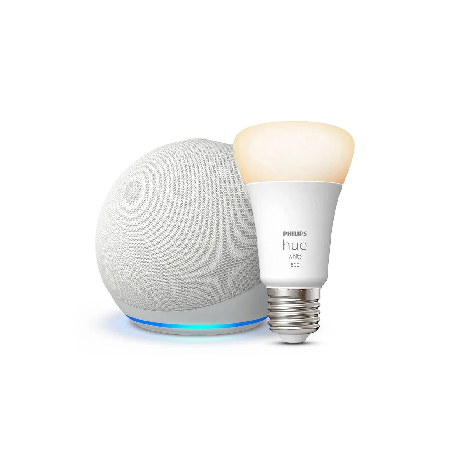 Echo Dot 5ª Gen + Bombilla Philips Hue E27 Pack Hogar Inteligente