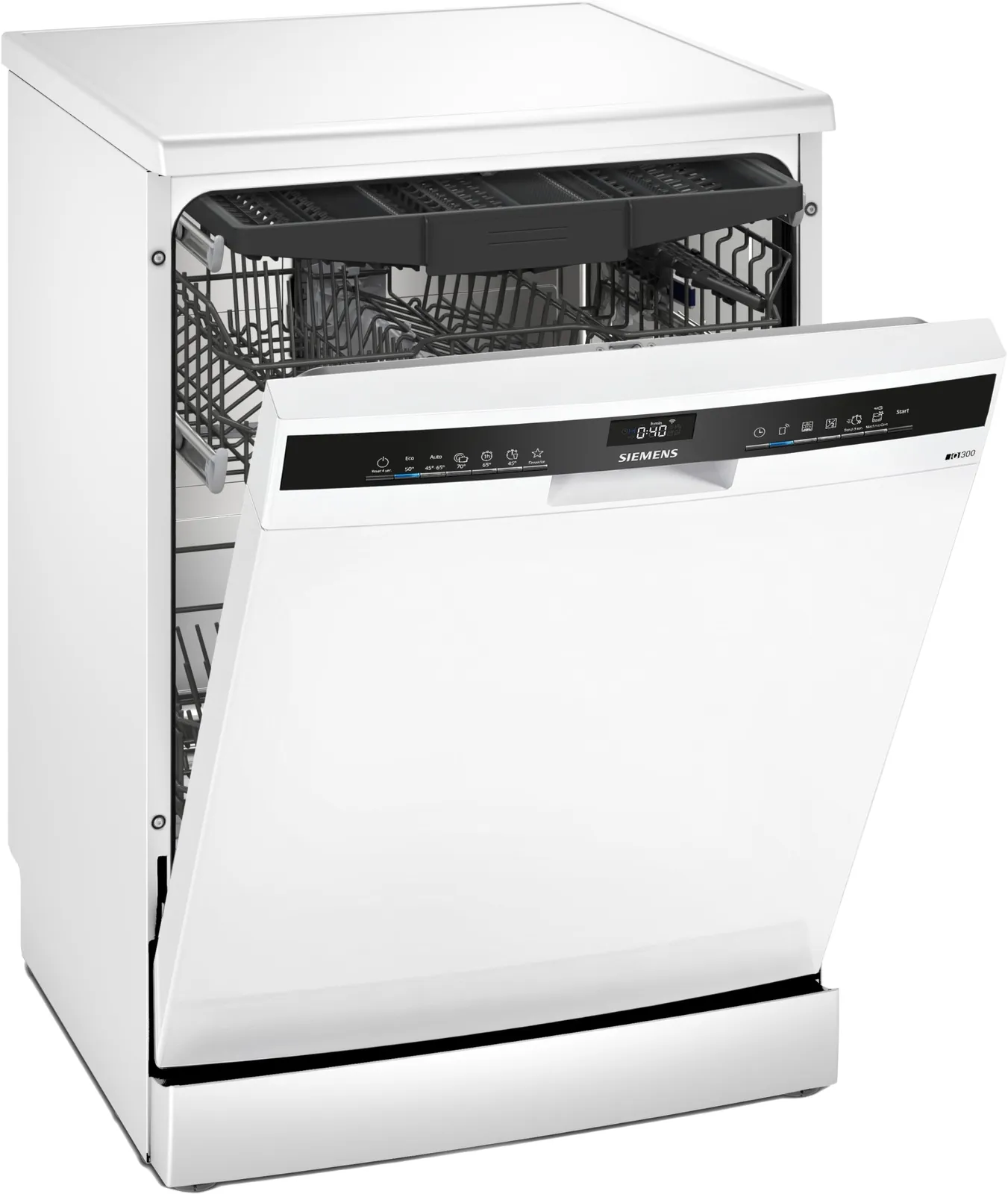Siemens iQ300 SN23HW02ME: Lavavajillas 60cm Blanco con Home Connect y varioSpeed+