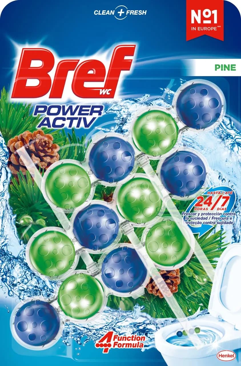Pack 3 Bref Power Activ Pine - Limpiador WC