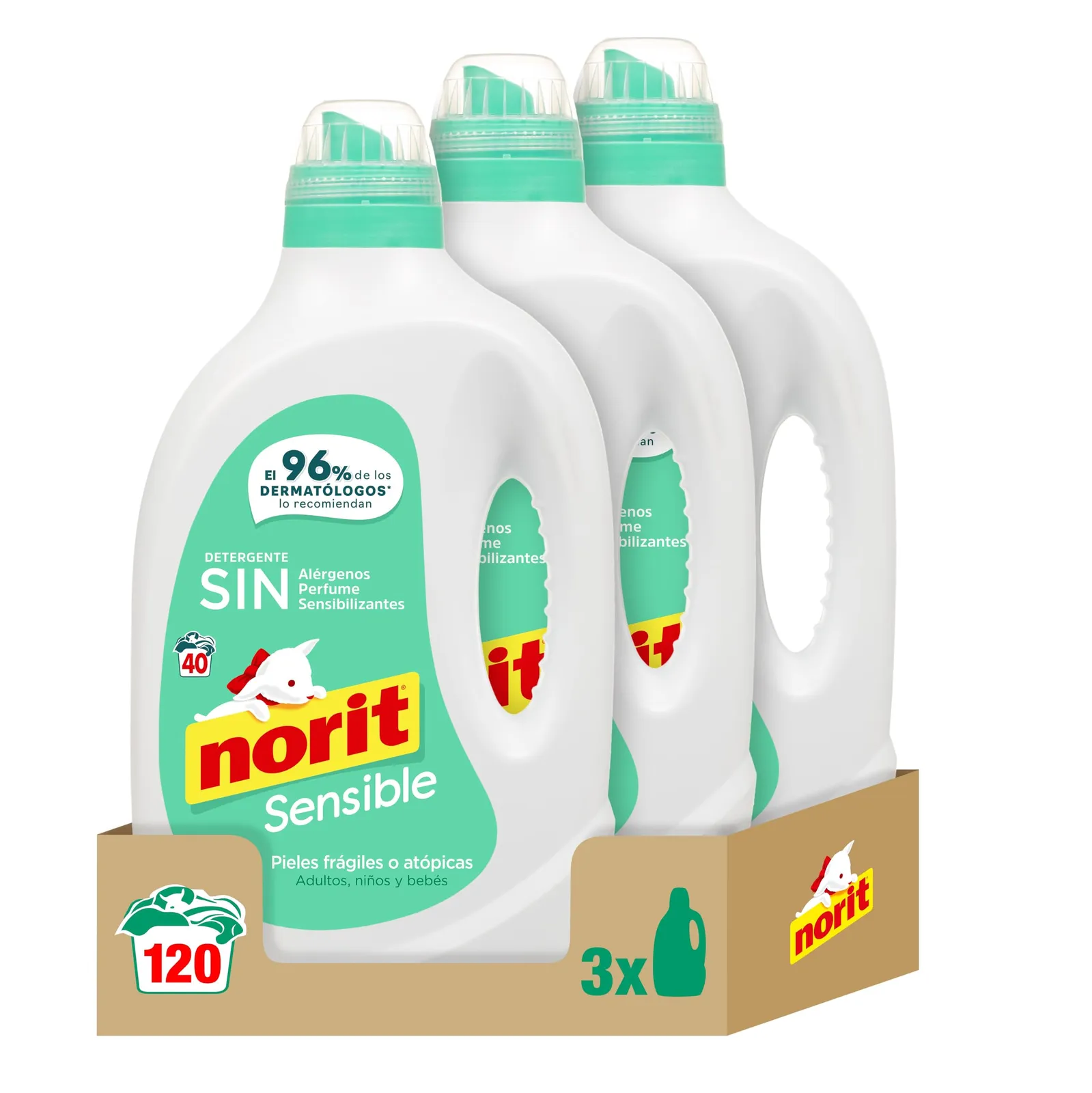 Pack 3 Detergentes Norit Sensible 2120ml cada uno