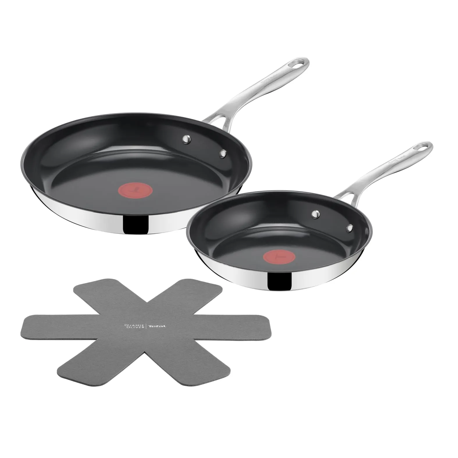 2x Sartenes Tefal Jamie Oliver (24cm y 28cm) | Acero Inoxidable