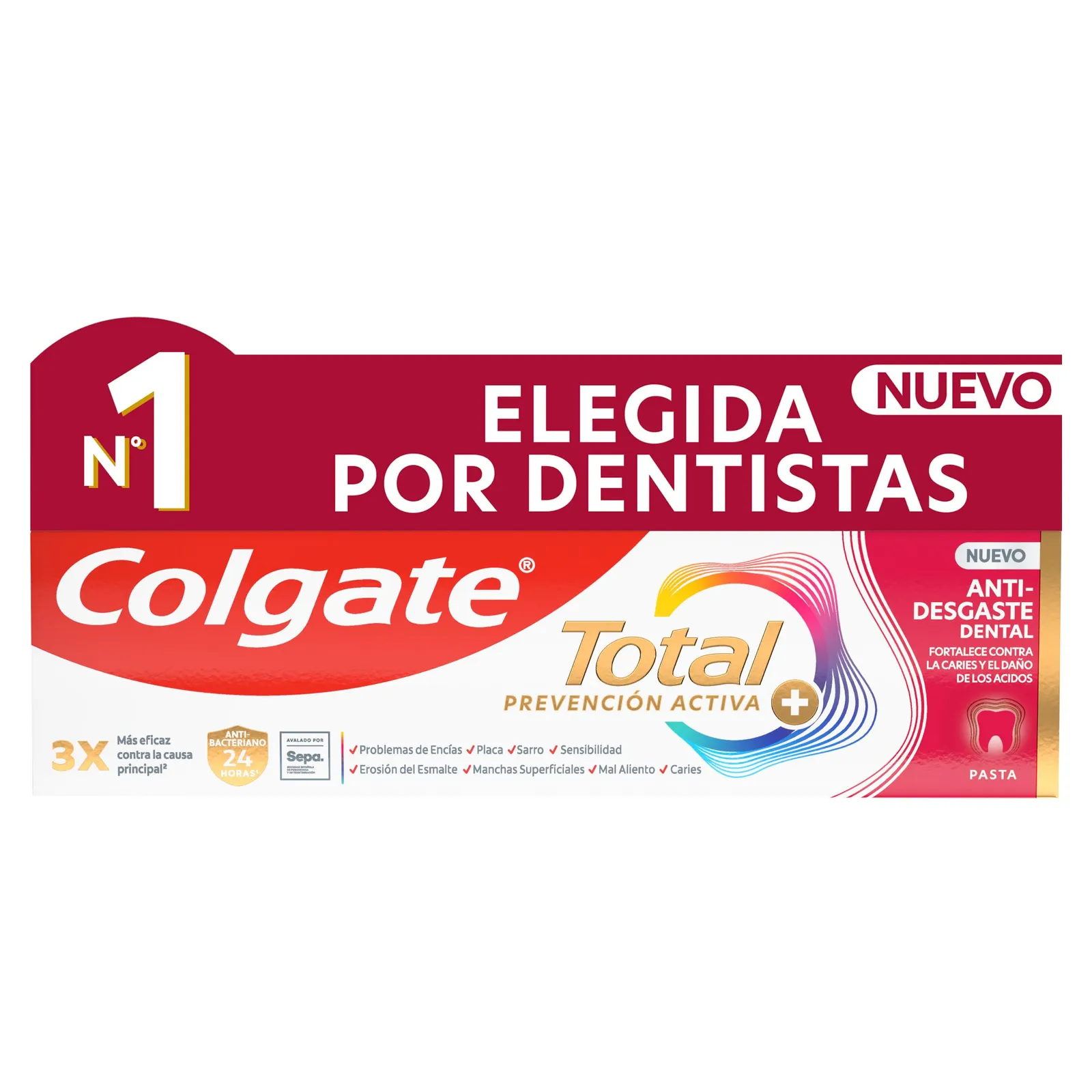 Pack 2x Pasta Dientes Colgate Total Prevención Activa 75ml