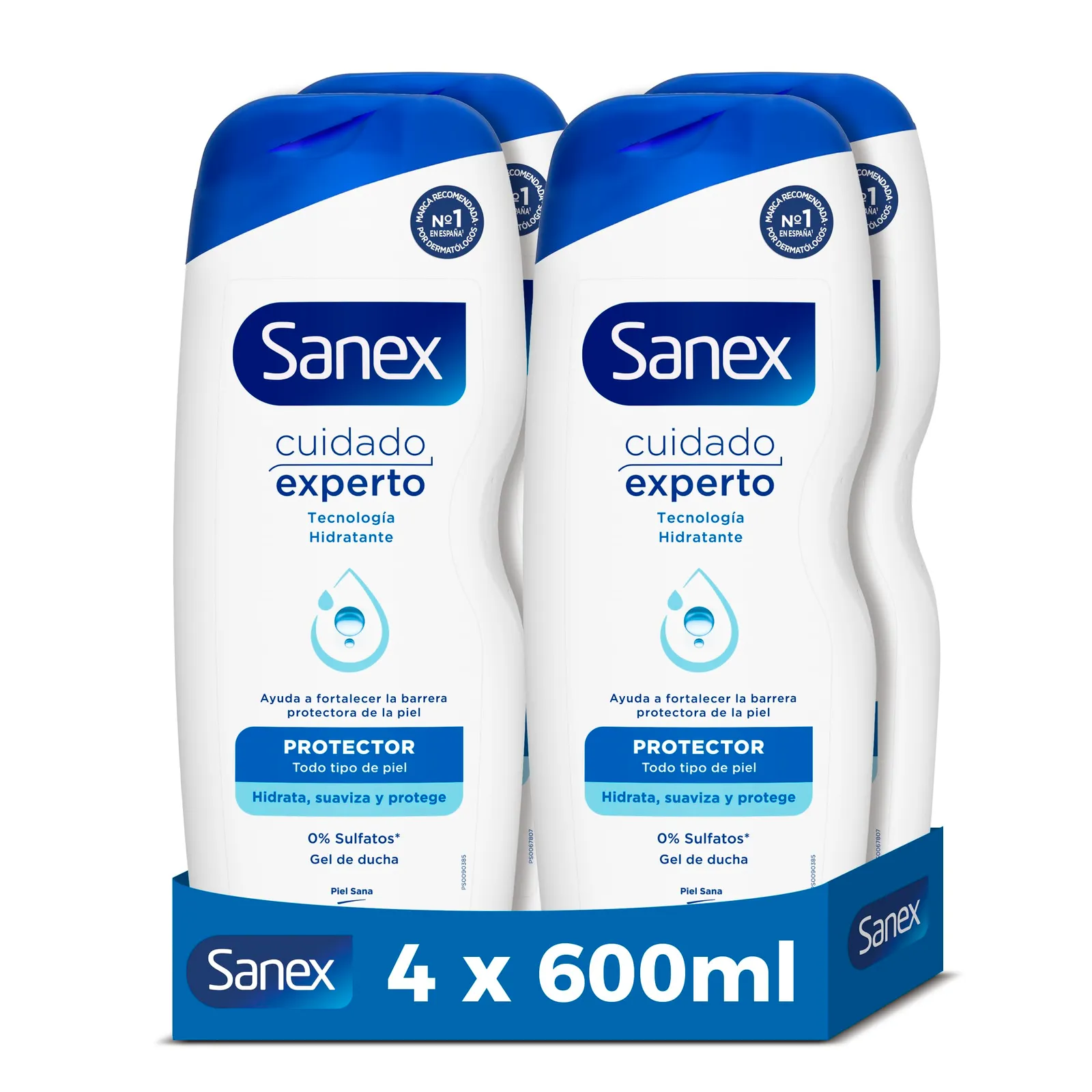 Pack 4x Sanex Cuidado Experto Protector Gel de Ducha 600ml