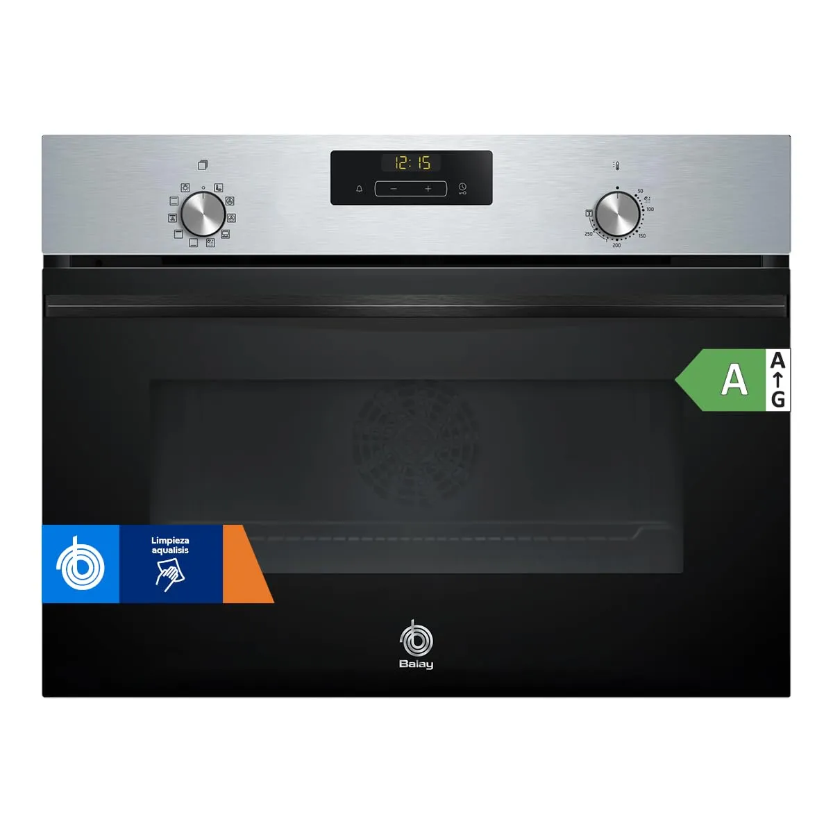 Horno Compacto Balay 45cm Multifunción 3CB4130X3 Control Comfort Aqualisis Cristal Negro