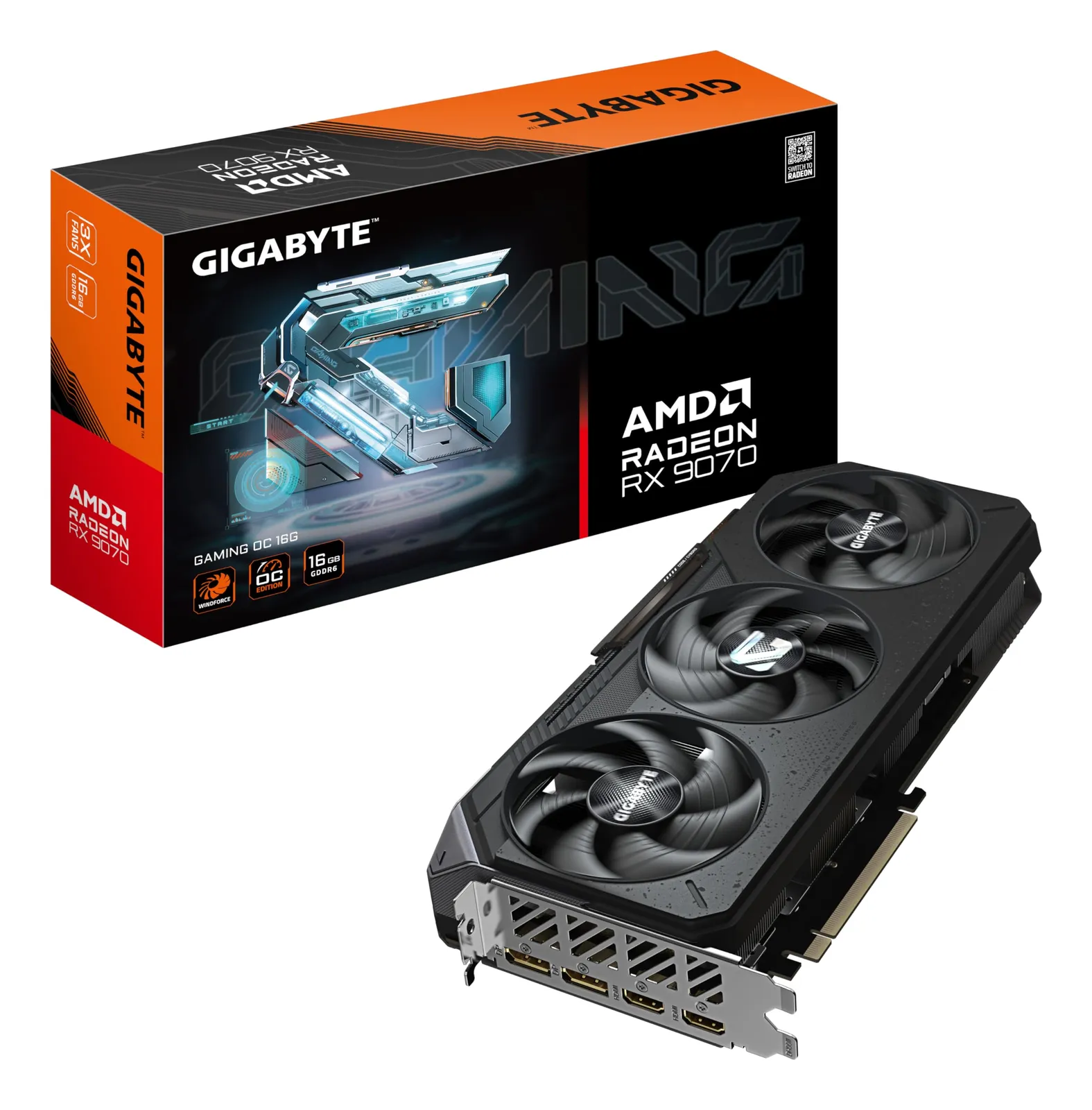Tarjeta Gráfica GIGABYTE Radeon RX 9070 Gaming OC 16G