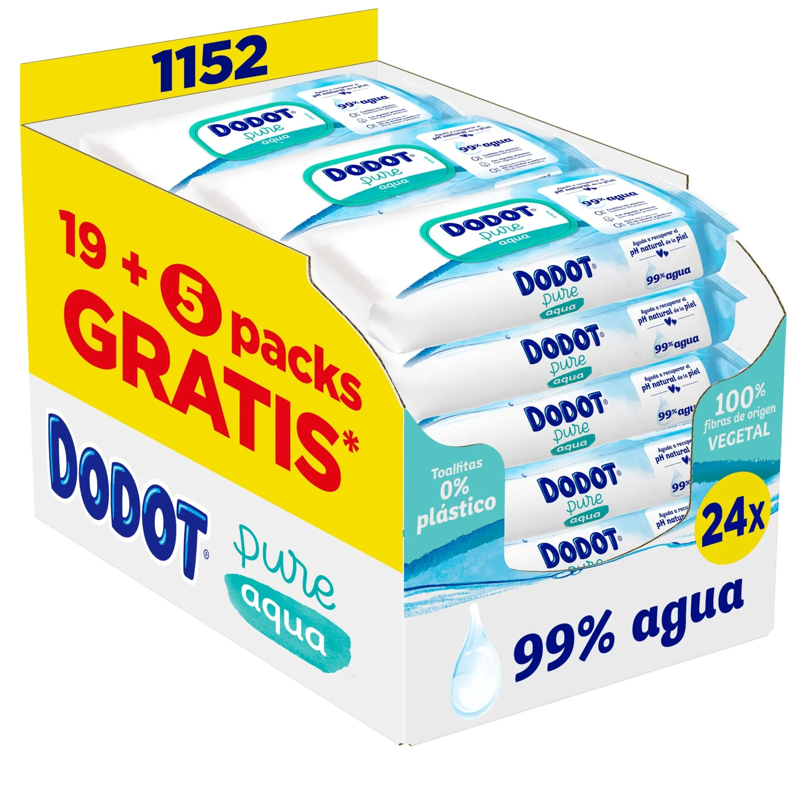 Toallitas Bebé Dodot Pure Aqua 1152 Unidades (24x48)
