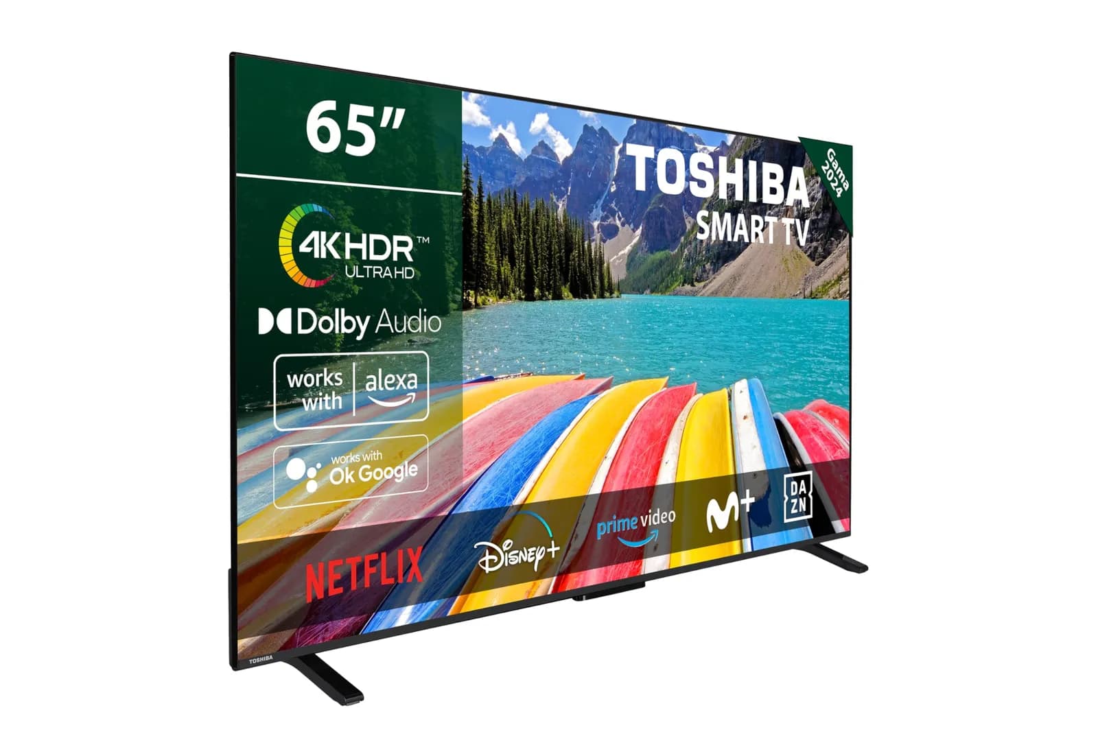 Smart TV Toshiba 65" 4K UHD 65UV2363DG: Sin Marcos, HDR10, Dolby Audio, Alexa/Google