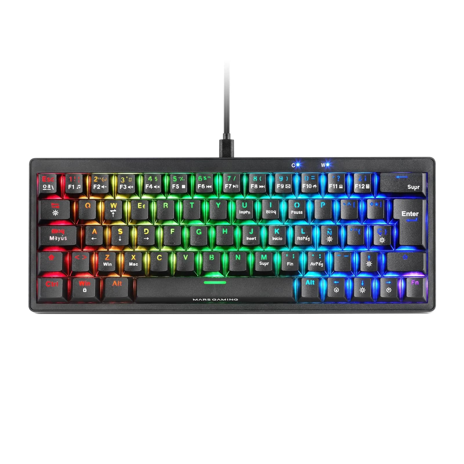 Mars Gaming MKMINIPRO: Teclado Mecánico Compacto 60% RGB Negro
