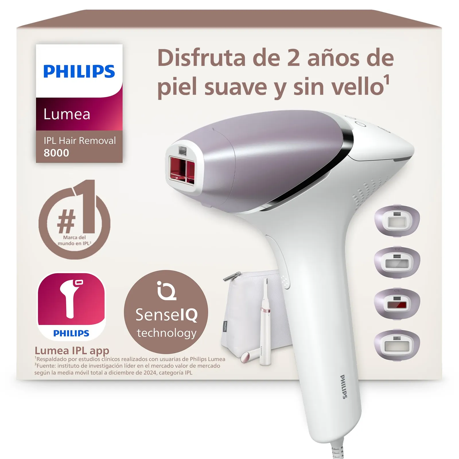 Philips Lumea Serie 8000 BRI949/00: Depiladora IPL con 4 Accesorios y Recortador