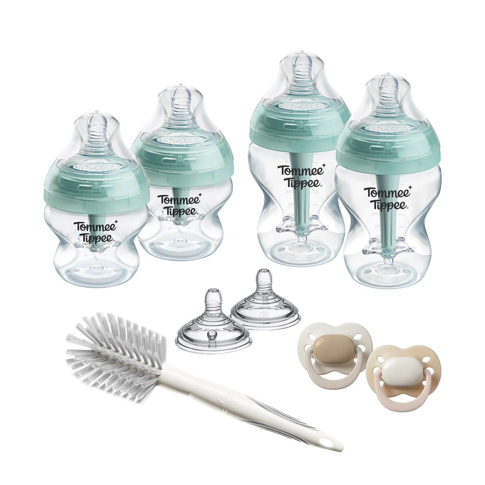Set anticólicos Tommee Tippee para recién nacidos con biberones y tetinas de flujo variado