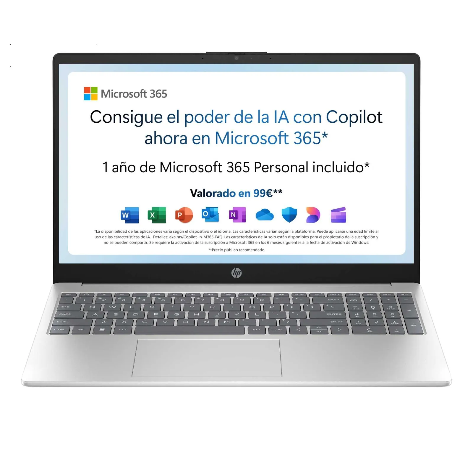 Portátil HP 15-fd0261ns 15,6" FHD Intel N100 4GB/128GB UFS