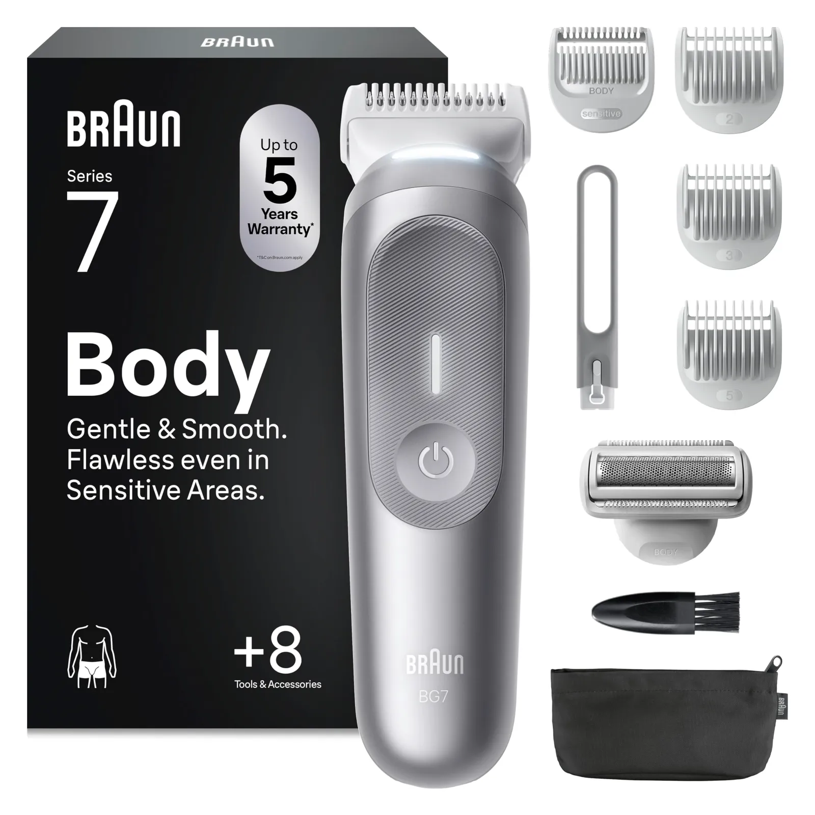 Braun Series 7 BG7555: Recortadora Corporal con 8 Accesorios