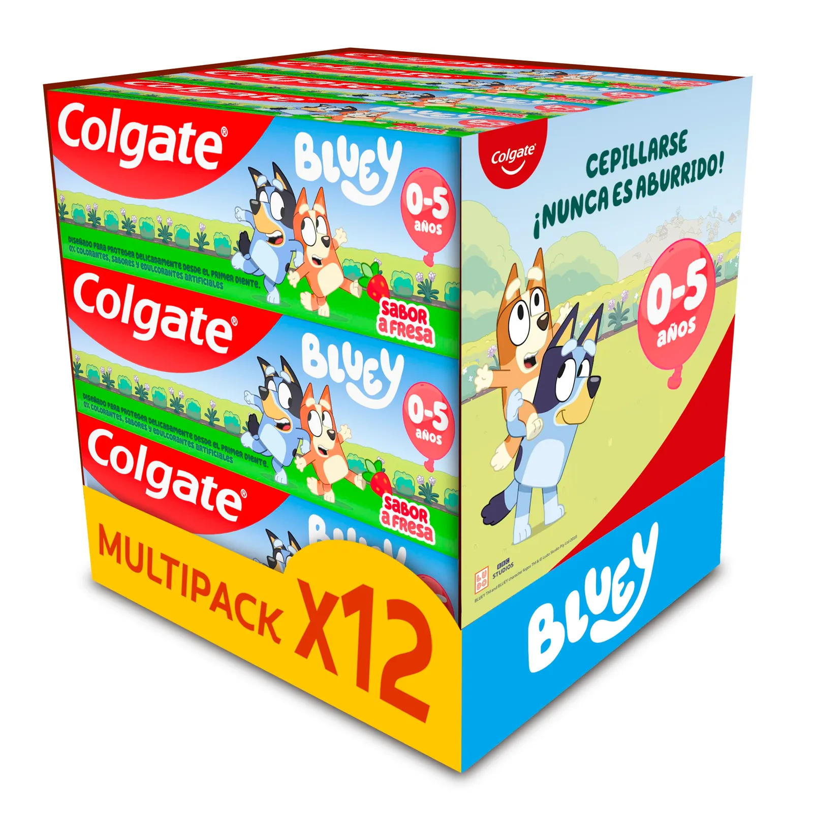 Pack 12x 50ml Pasta Dientes Infantil Colgate Kids Bluey Fresa (0-5 Años)
