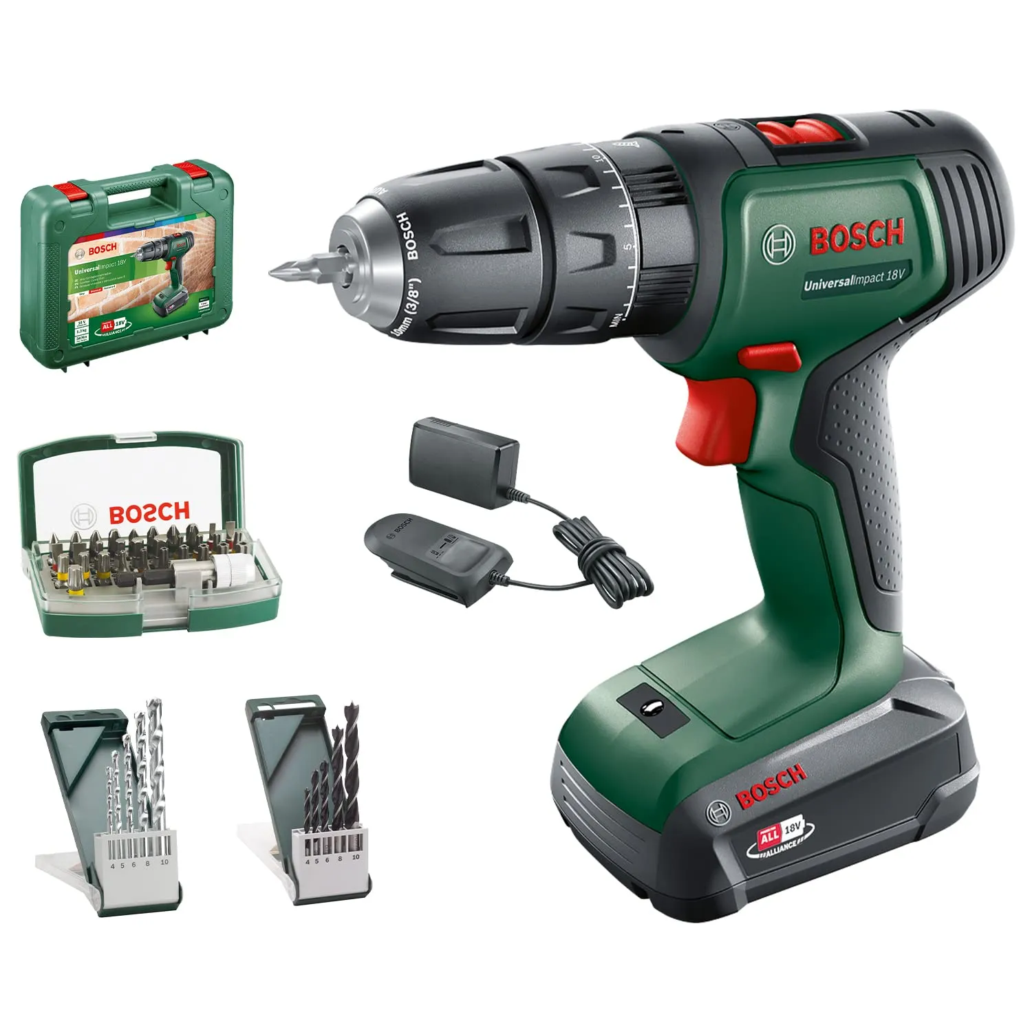 Bosch Taladro Atornillador a Batería 18V con Accesorios