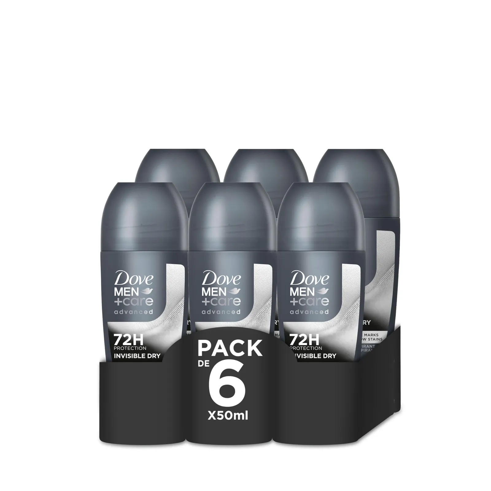 Pack 6x Desodorante Roll-On Dove Men+Care Invisible Dry 50ml