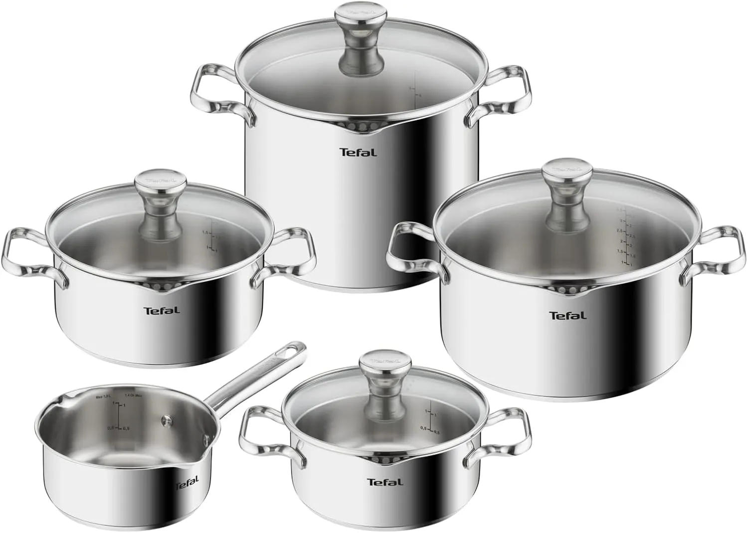 Batería de Cocina Tefal Duetto On 9 Piezas Acero Inoxidable