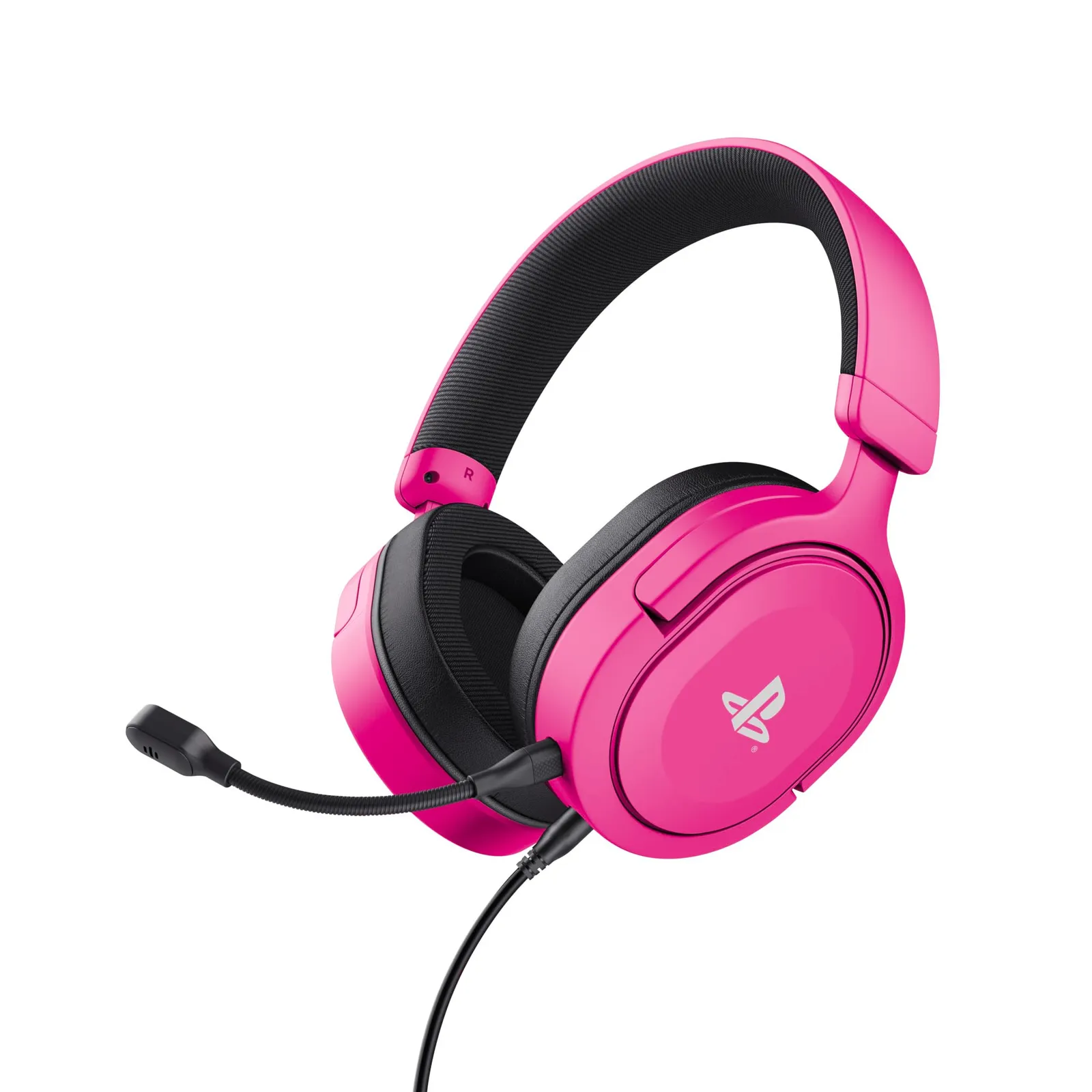 Cascos Gaming GXTrust 498P Forta PS5 Oficiales, 50mm Drivers, Audio 3D, Micrófono Extraíble, Cable 1.2m, Rosado