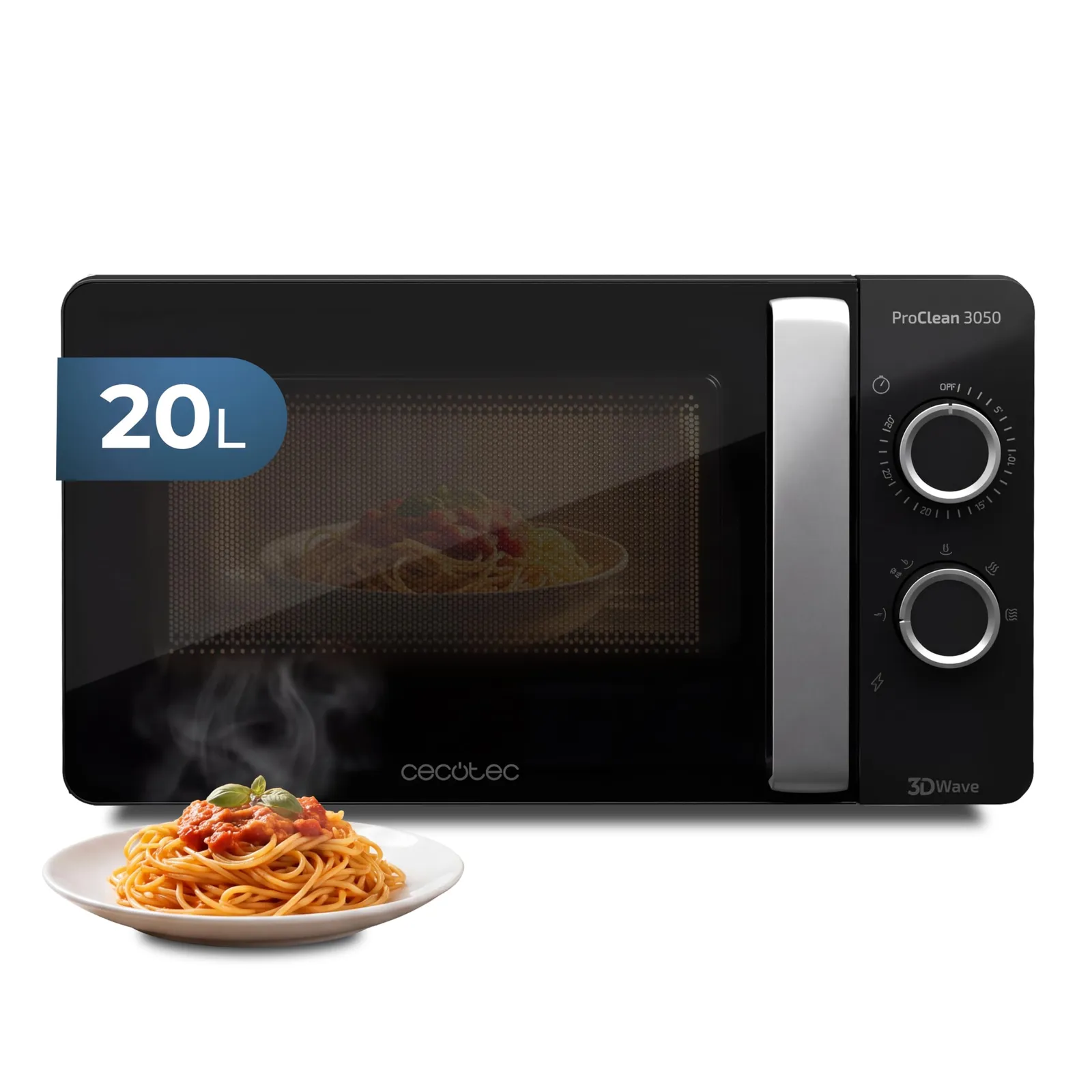 Microondas Cecotec ProClean 3050 Mirror Wave 20L Negro/Plata 700W