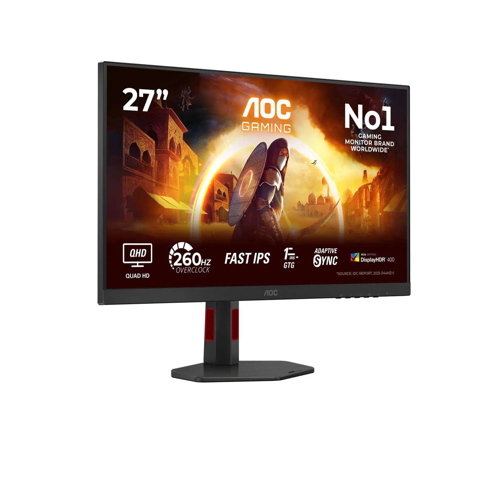 Monitor AOC Q27G4ZR: 27" 260Hz Fast IPS, 1ms, HDR400, G-Sync Compatible, Altavoces, Altura Ajustable