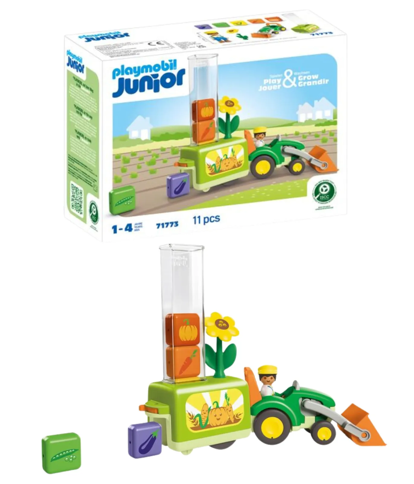 Playmobil Junior Tractor con Sembradora para Niños a Partir de 1 Año