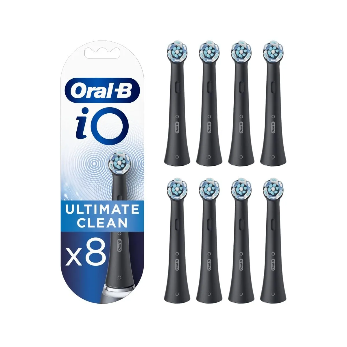 Oral-B iO Ultimate Clean Cabezales de Recambio Originales Negro (Pack 8)