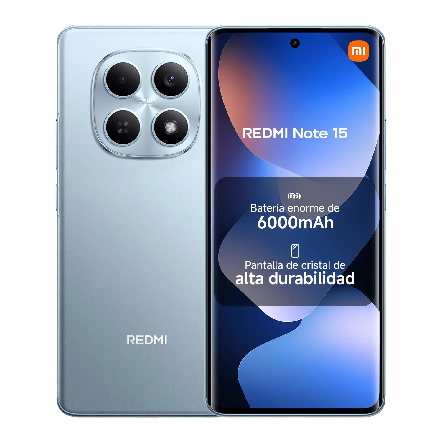 XIAOMI REDMI Note 15: Smartphone 6+128GB, AMOLED 6,77" FHD+, Helio G100-Ultra, 108MP, 6000 mAh, Azul Glaciar (ES)