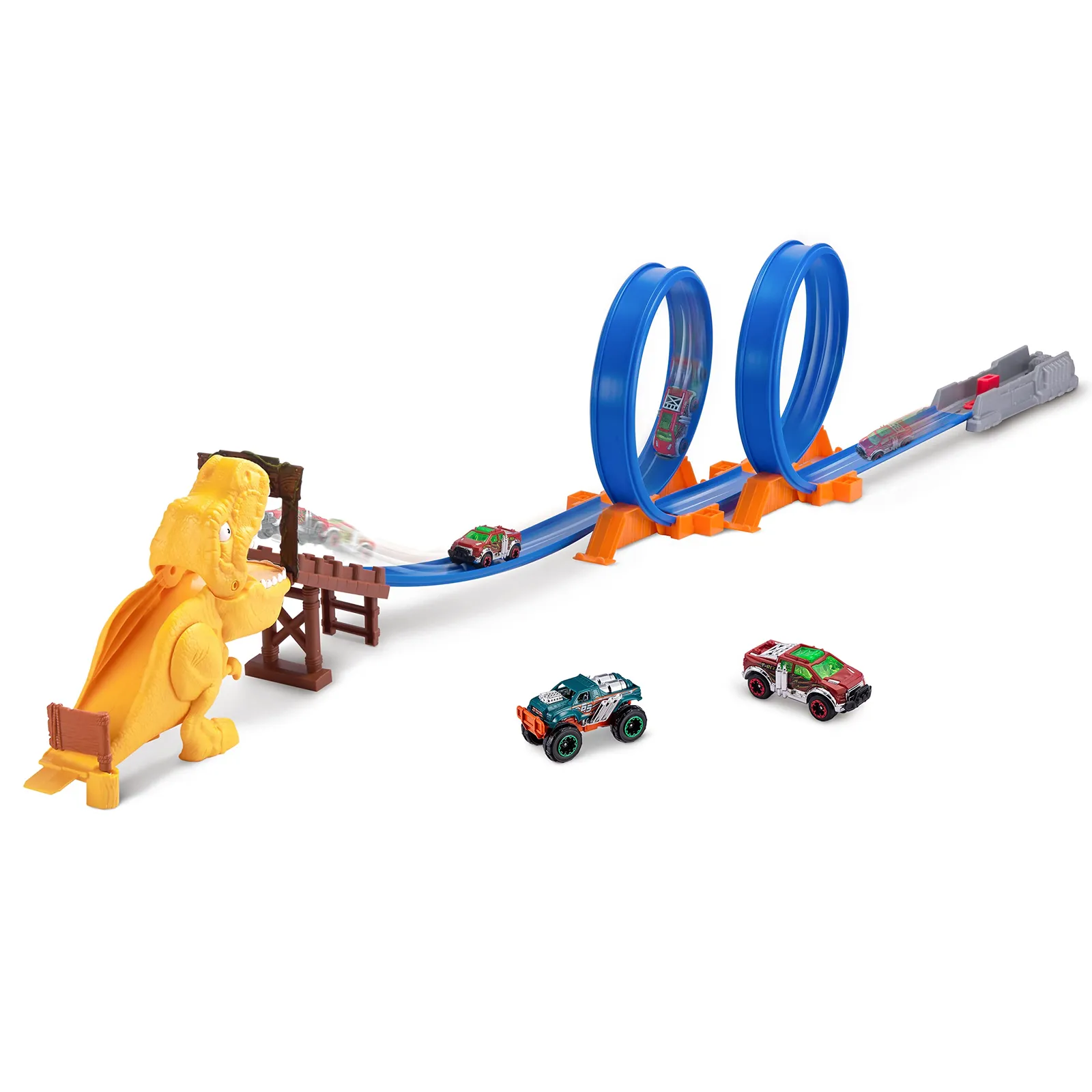 Pista de Coches Metal Machines Ataque del T-Rex con Looping