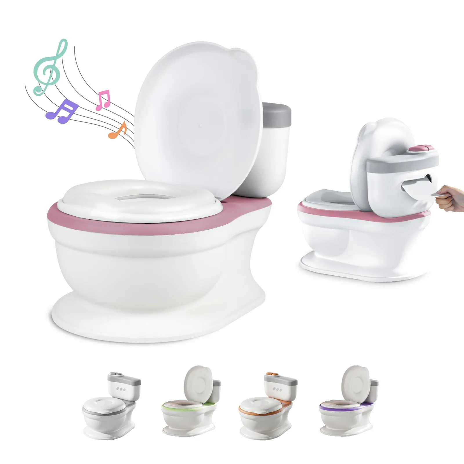 Orinal Bebé Infantil con Sonido, Antideslizante y Recipiente Desmontable