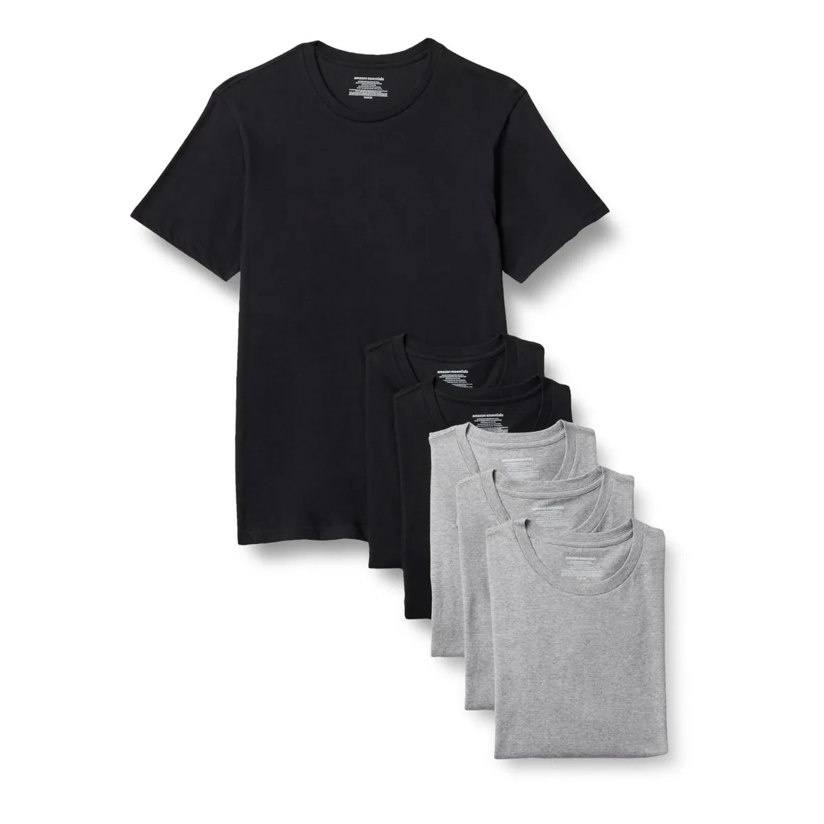 Amazon Essentials Camisetas Cuello Redondo Ajustadas Hombre (6 uds) - Tallas M a XXL