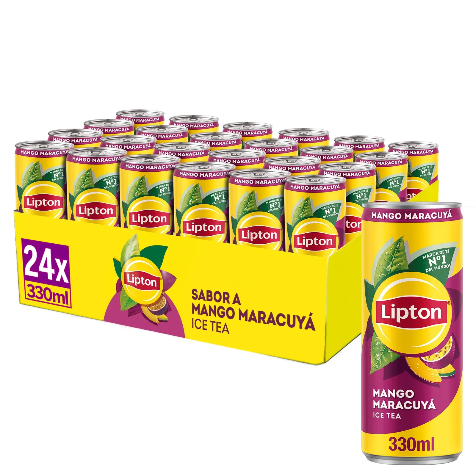 Pack 24 latas Lipton Mango y Maracuyá, 33cl cada una