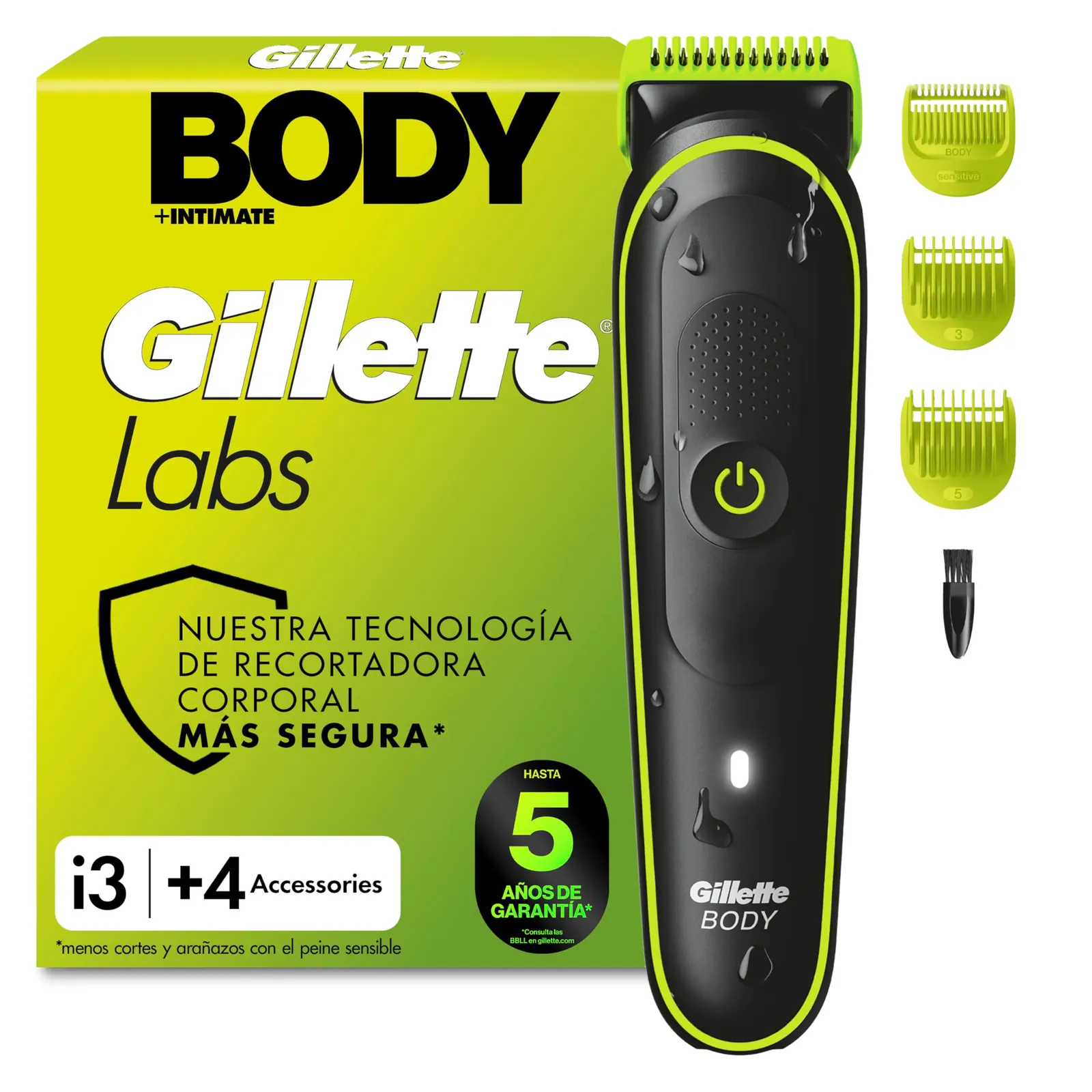 GilletteLabs i3 Body + Intimate: Afeitadora Corporal y Zonas Íntimas
