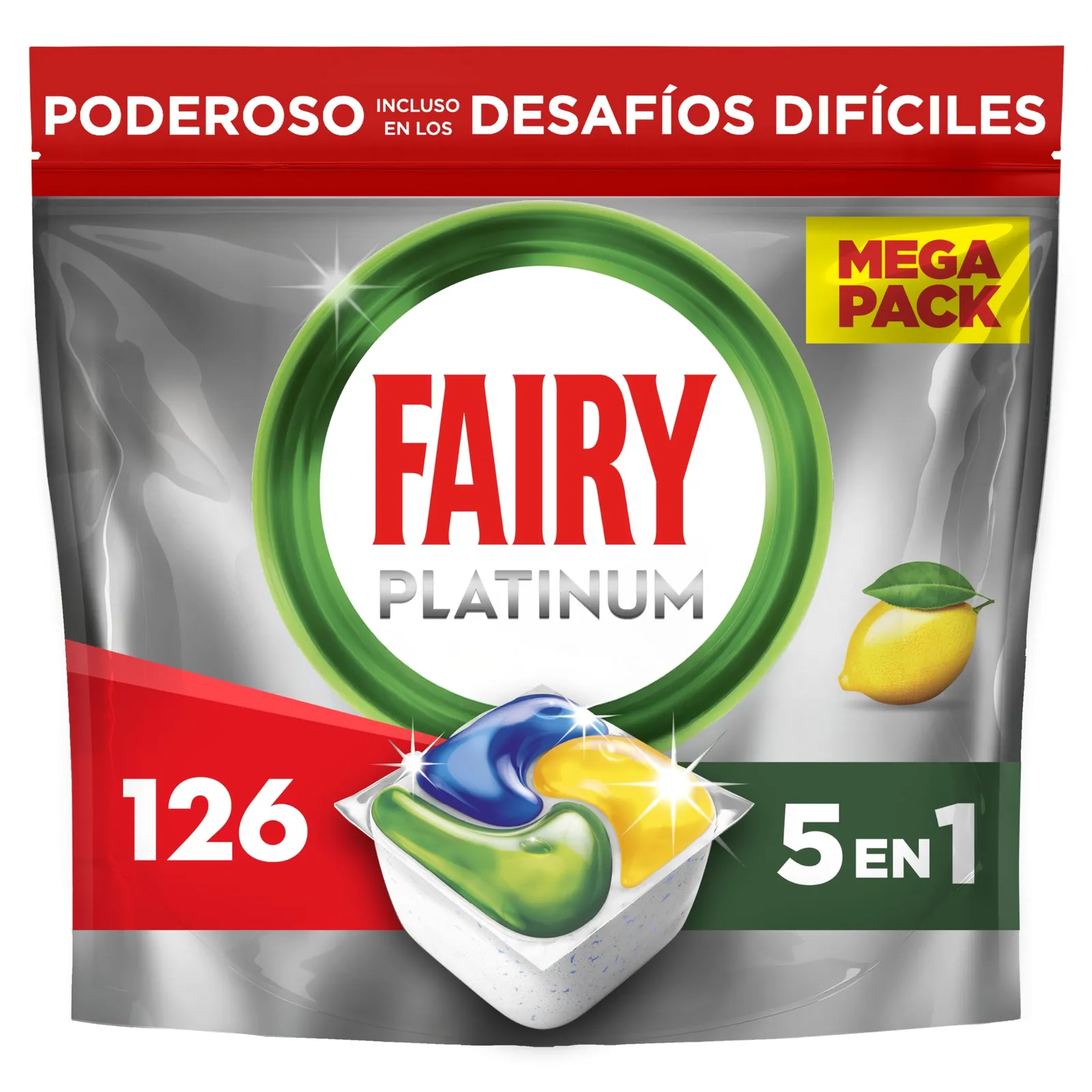 Fairy Platinum Limón Cápsulas Lavavajillas (126 Unidades)