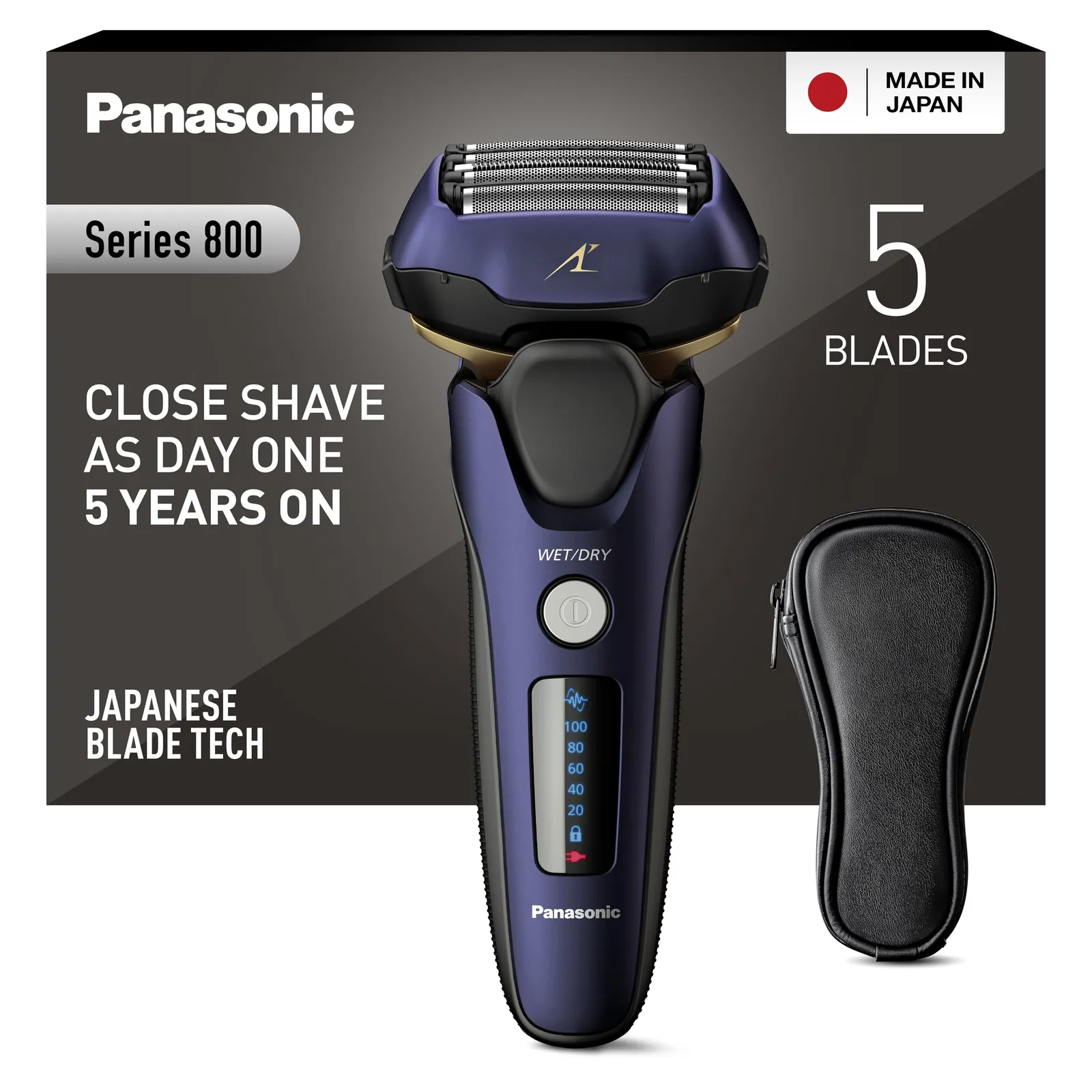 Afeitadora Panasonic Series 800 ES-LV67: Motor ultrarrápido, 5 hojas, cabezal flexible