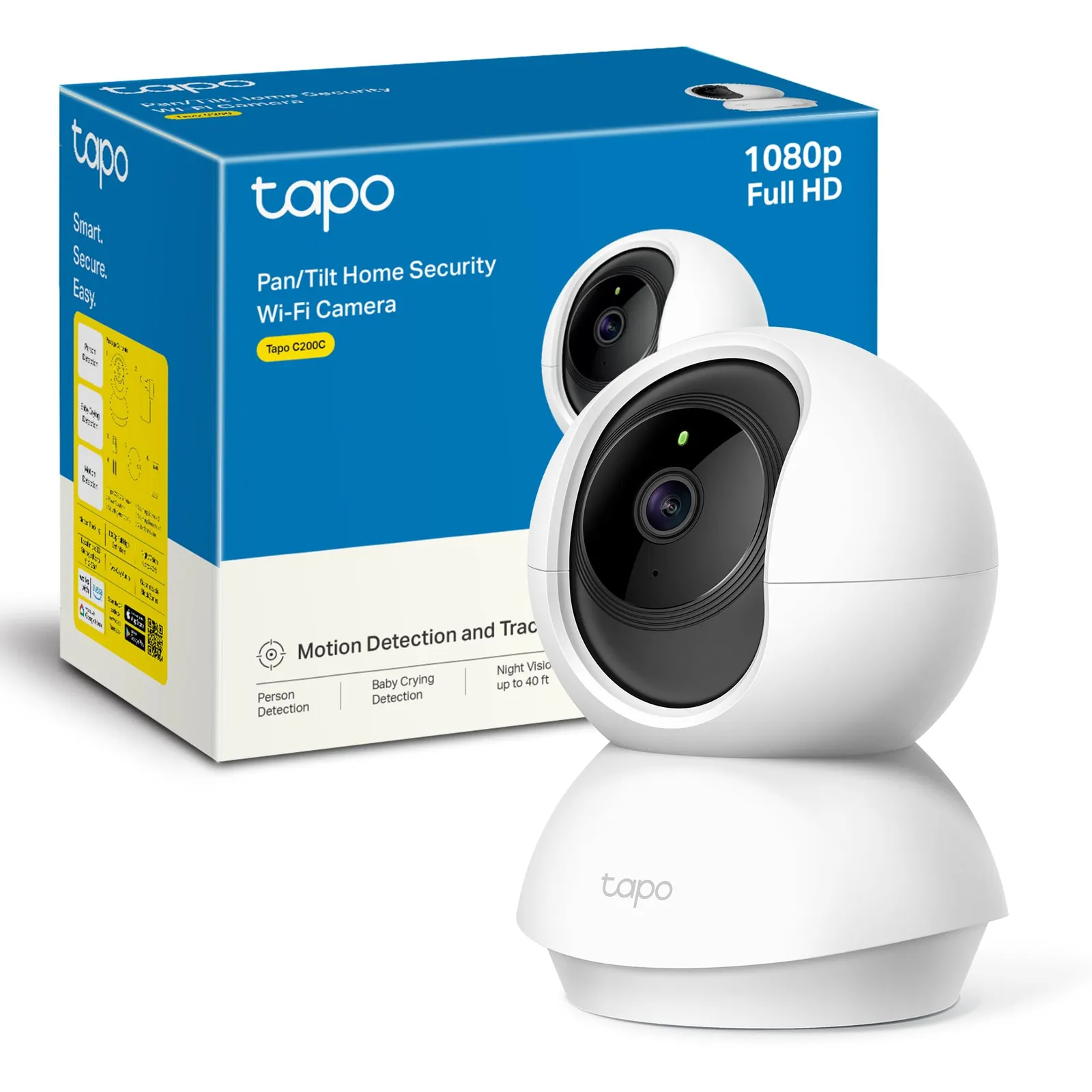 Cámara Wi-Fi TP-Link Tapo C200C, FHD 1080p, Giro 360°
