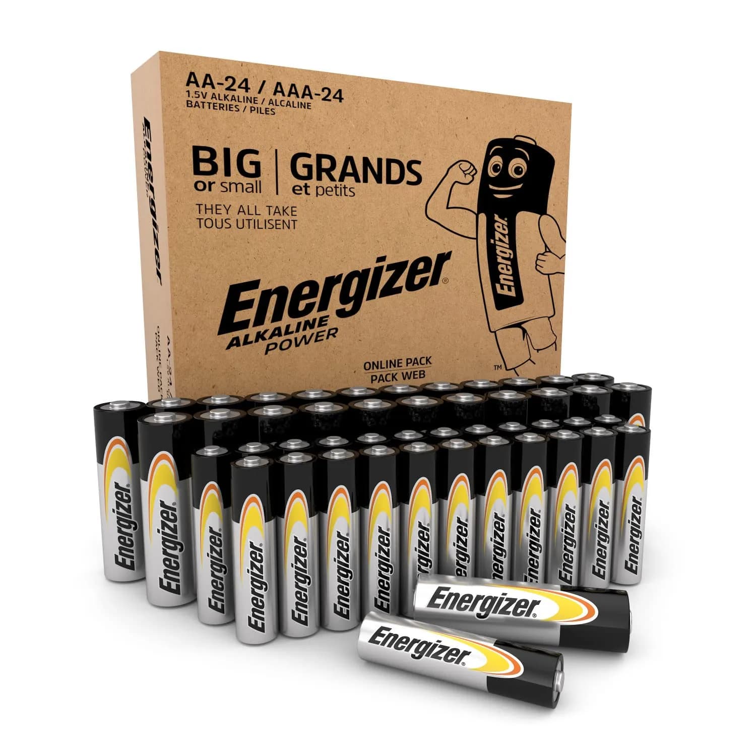 Pack 48 Pilas Energizer Alkaline Power AA y AAA (24+24)