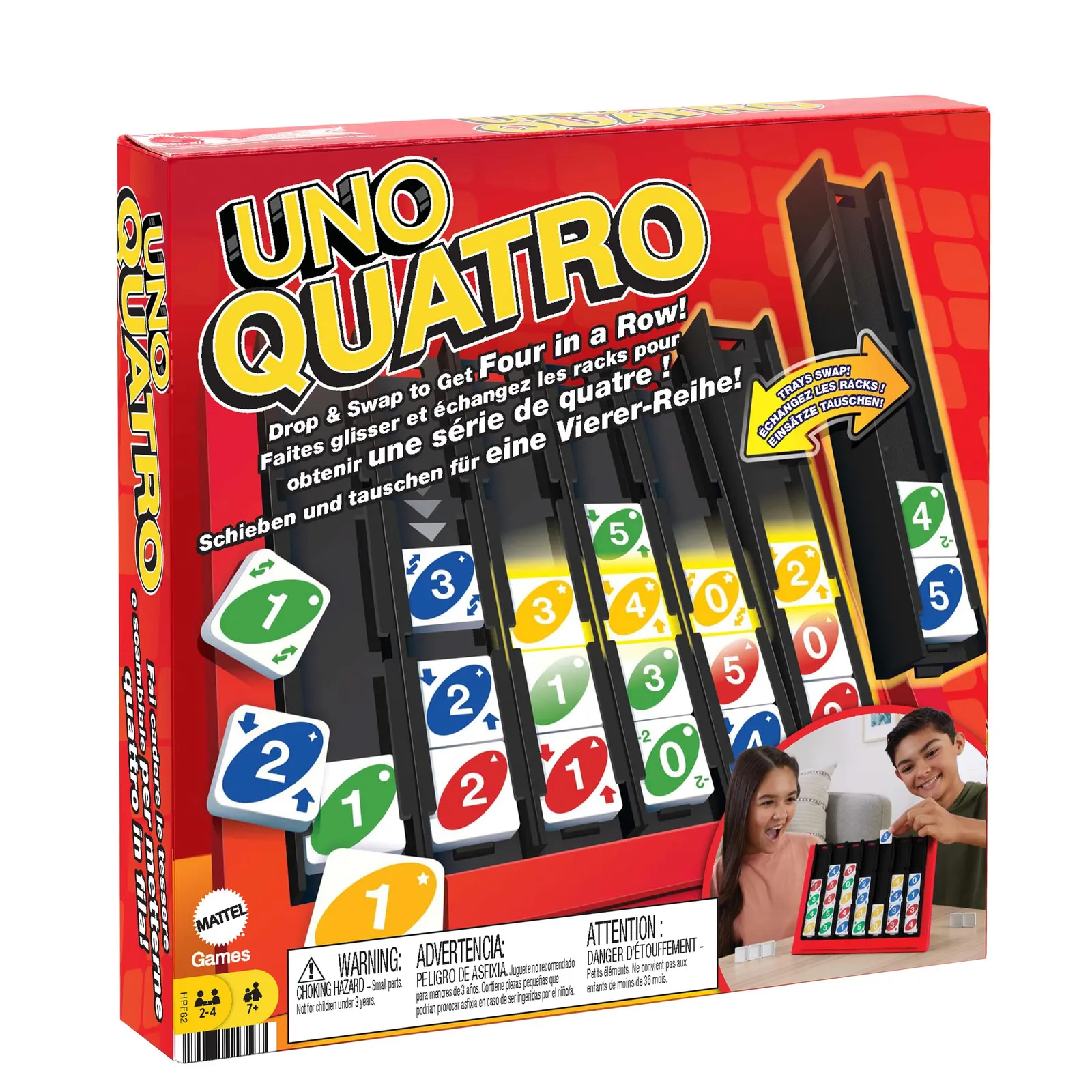 UNO Quatro Juego de Mesa Mattel Games: Cuatro en Raya con Fichas UNO