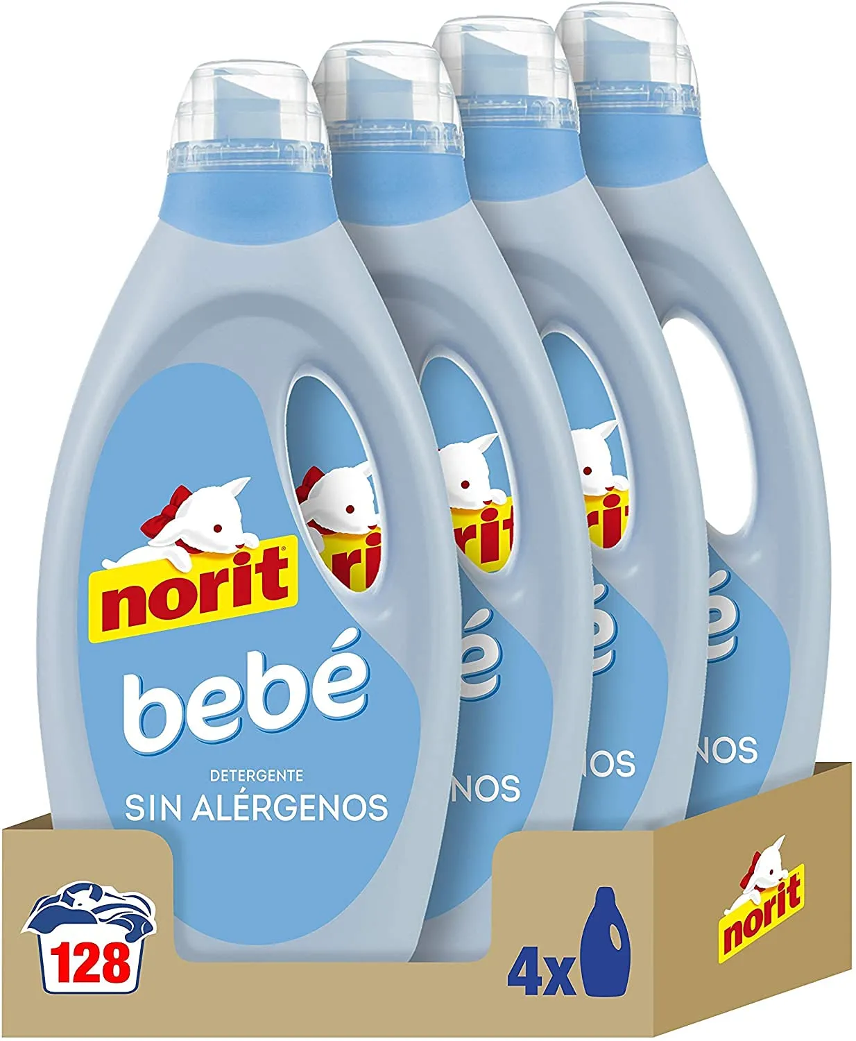 Pack 4 Detergentes Líquidos Ropa Bebé Norit 1,12L