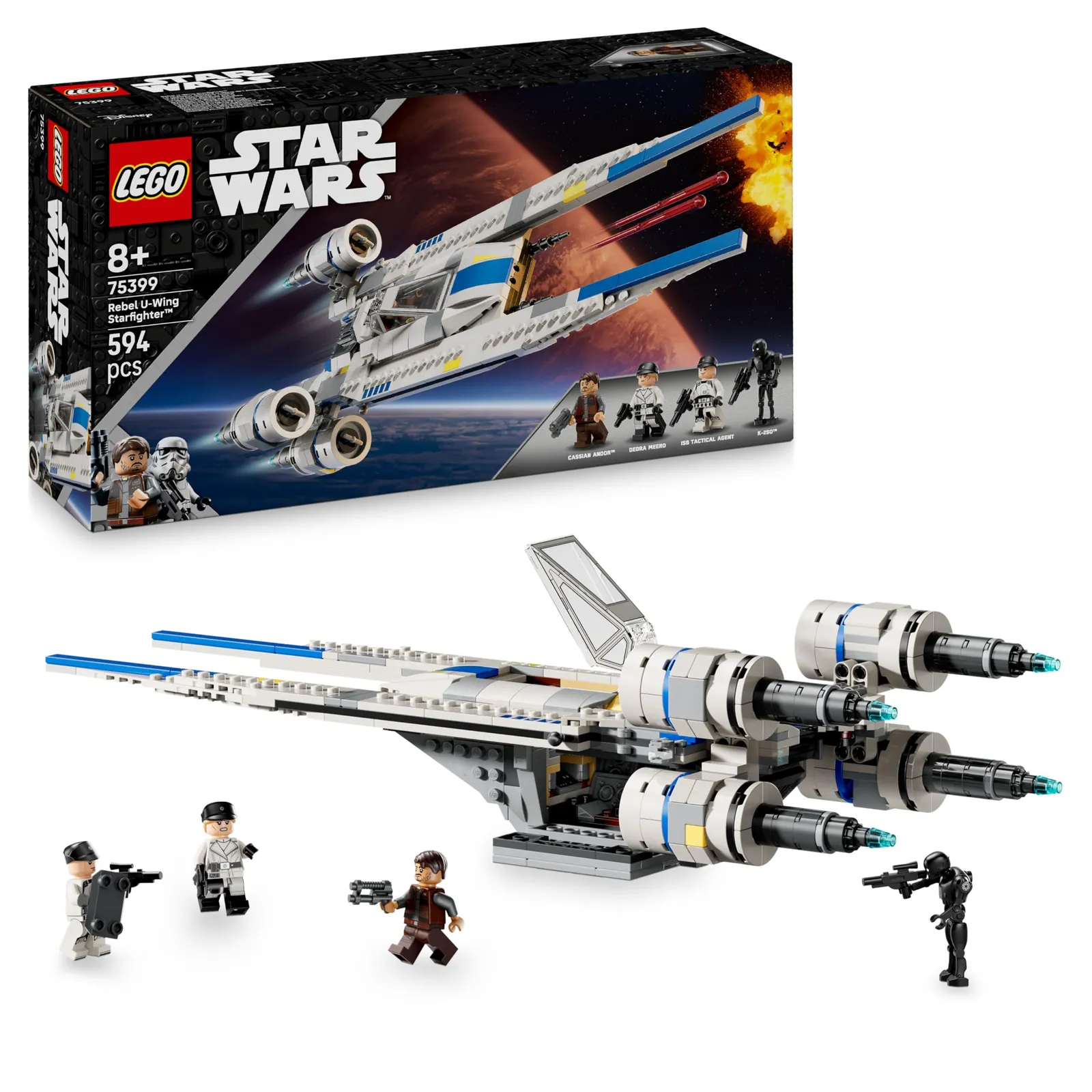 LEGO Star Wars 75399 Caza Estelar Rebelde Ala-U: Maqueta con Minifiguras y Droide