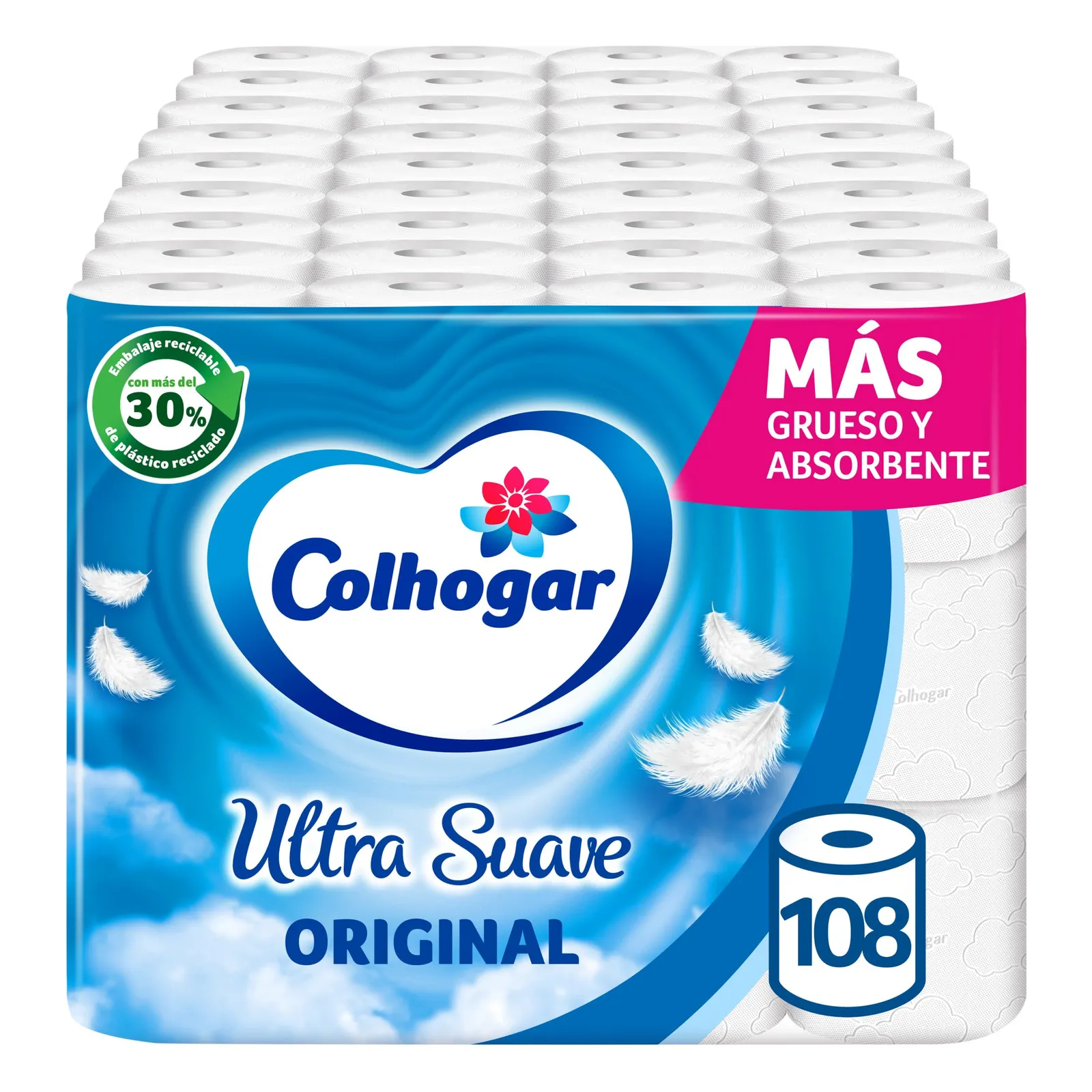 108 Rollos de papel higiénico Colhogar Ultra Suave