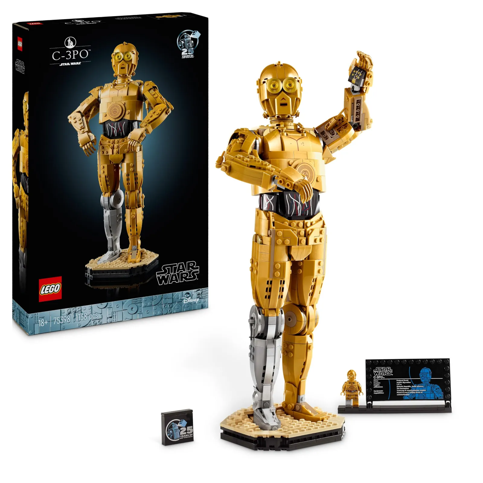 LEGO Star Wars 75398 C-3PO: Figura Coleccionable para Adultos